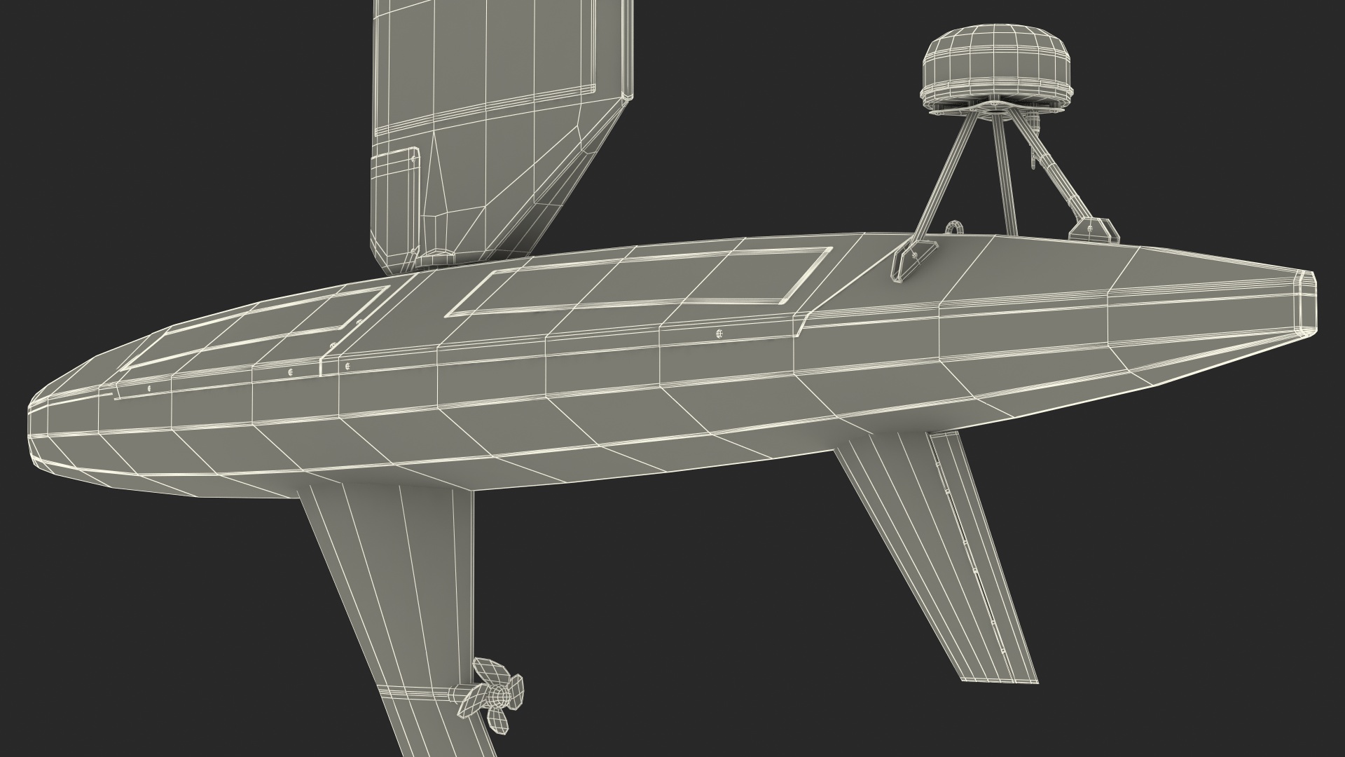 3D Saildrone Uncrewed Surface Vehicle Rigged