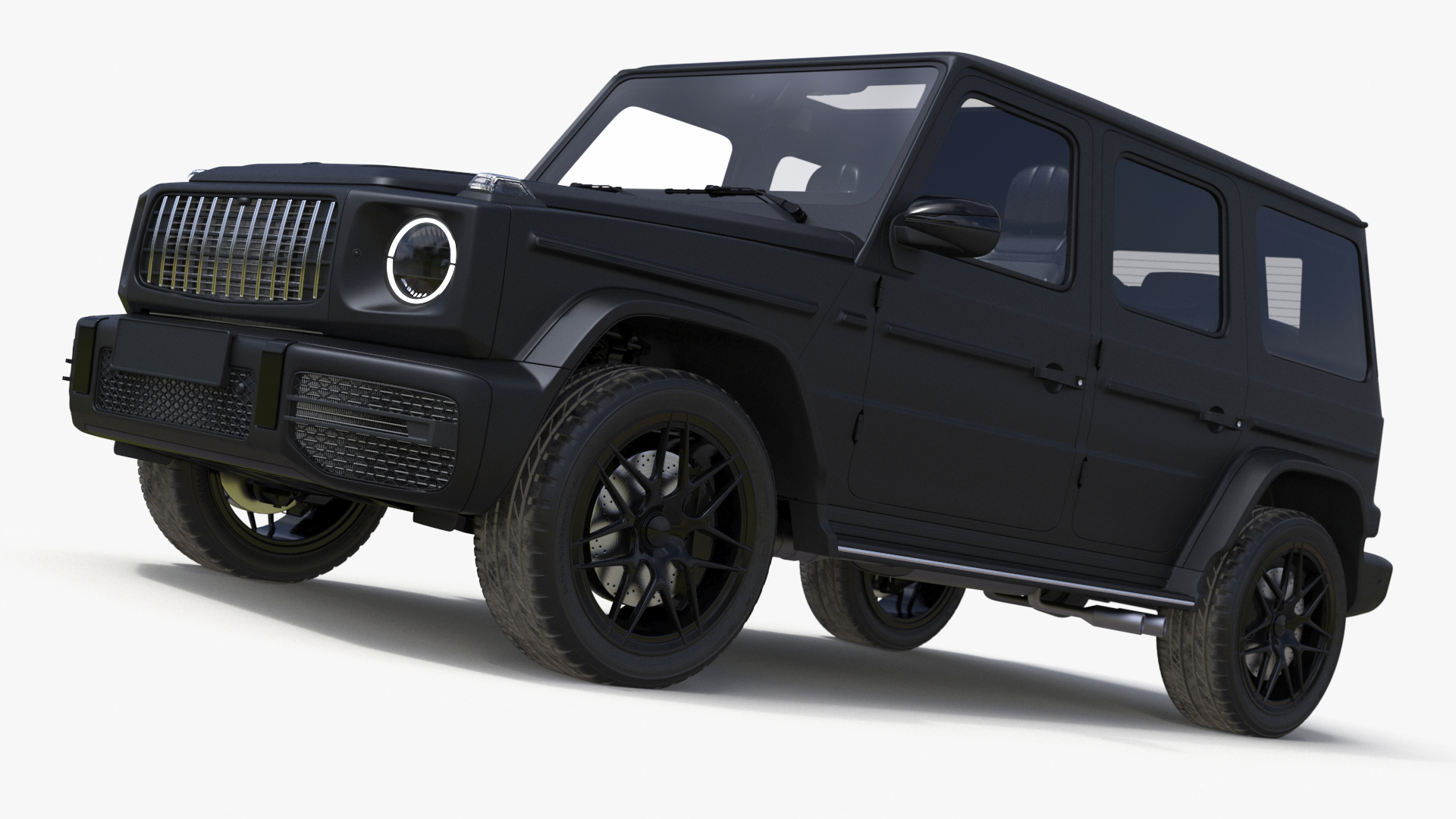 Modern Luxury SUV Black Matte 3D model
