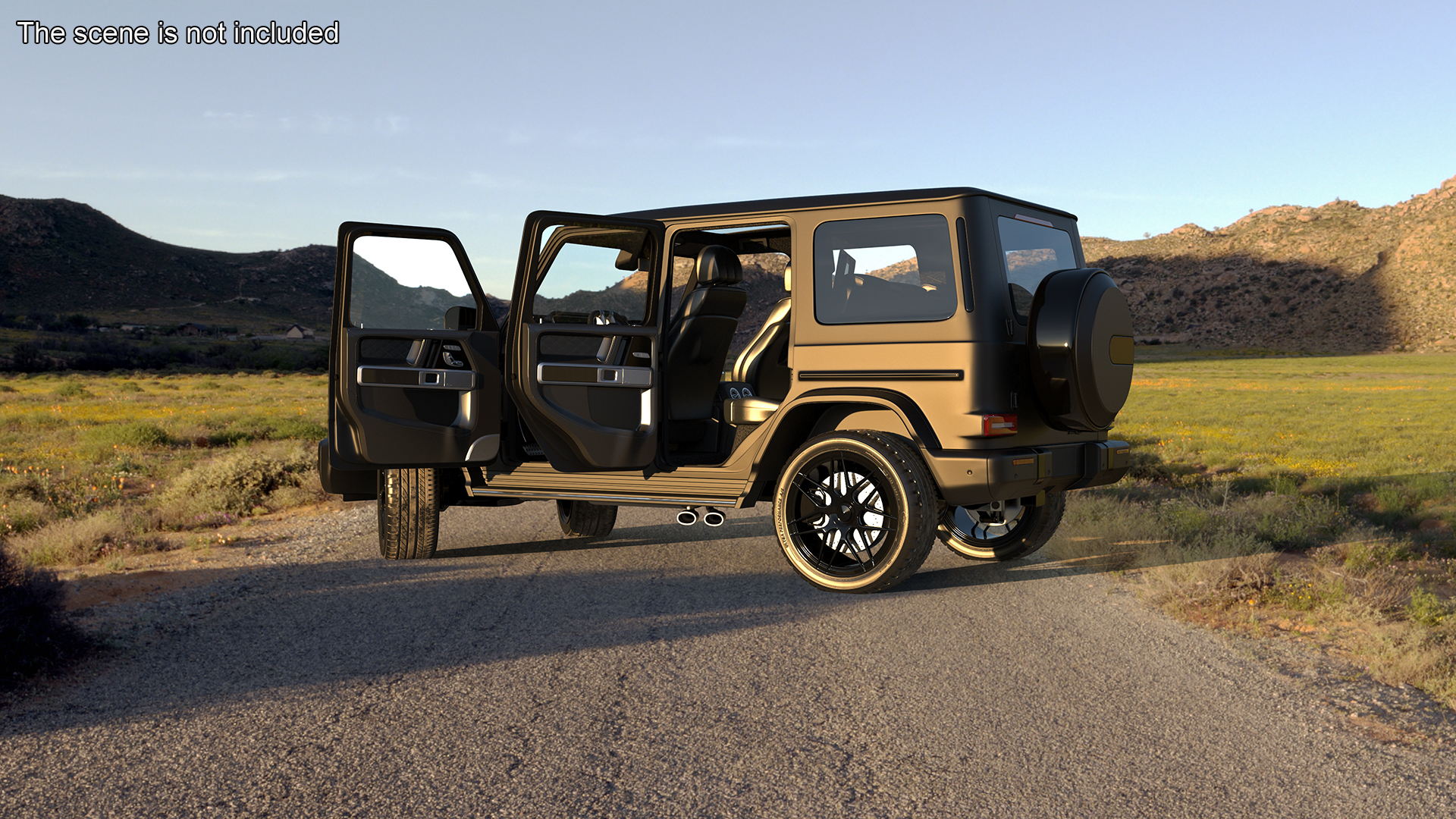 Modern Luxury SUV Black Matte 3D model