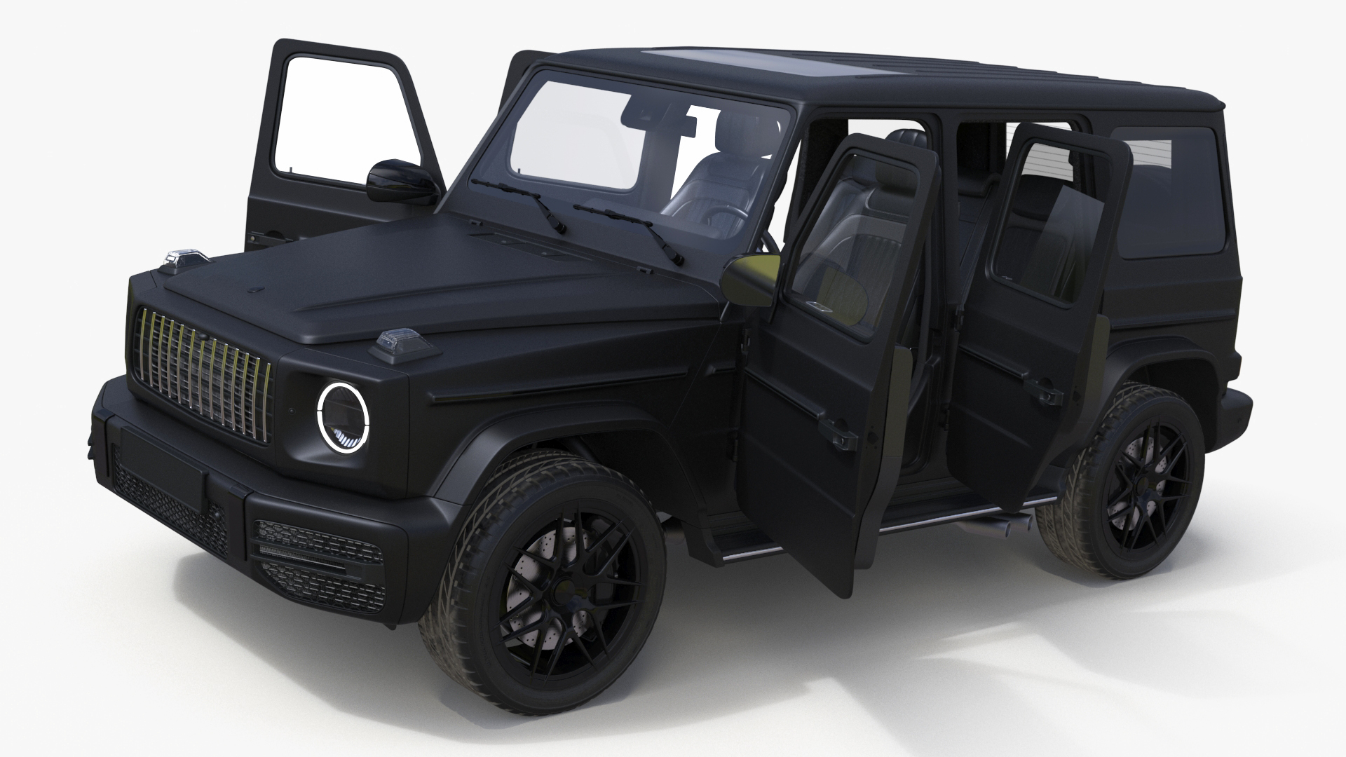 Modern Luxury SUV Black Matte 3D model