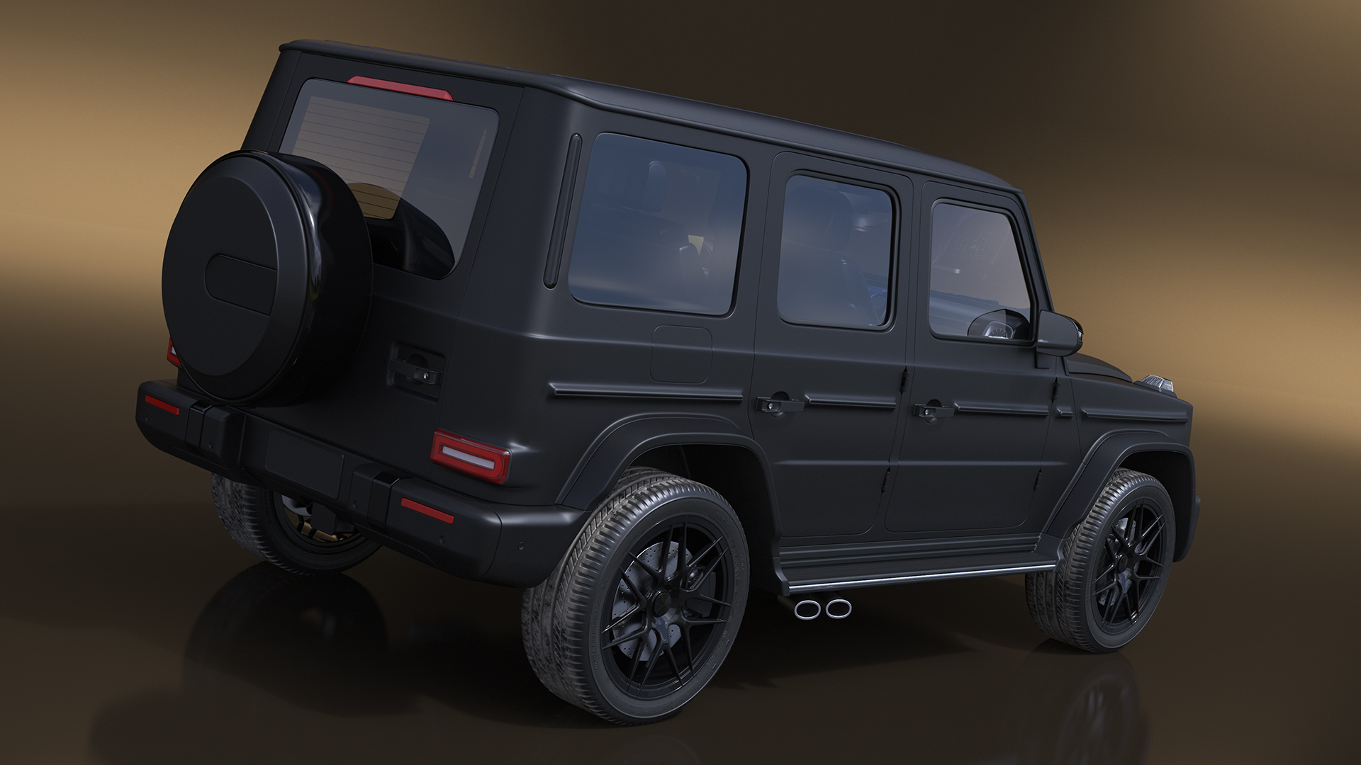 Modern Luxury SUV Black Matte 3D model