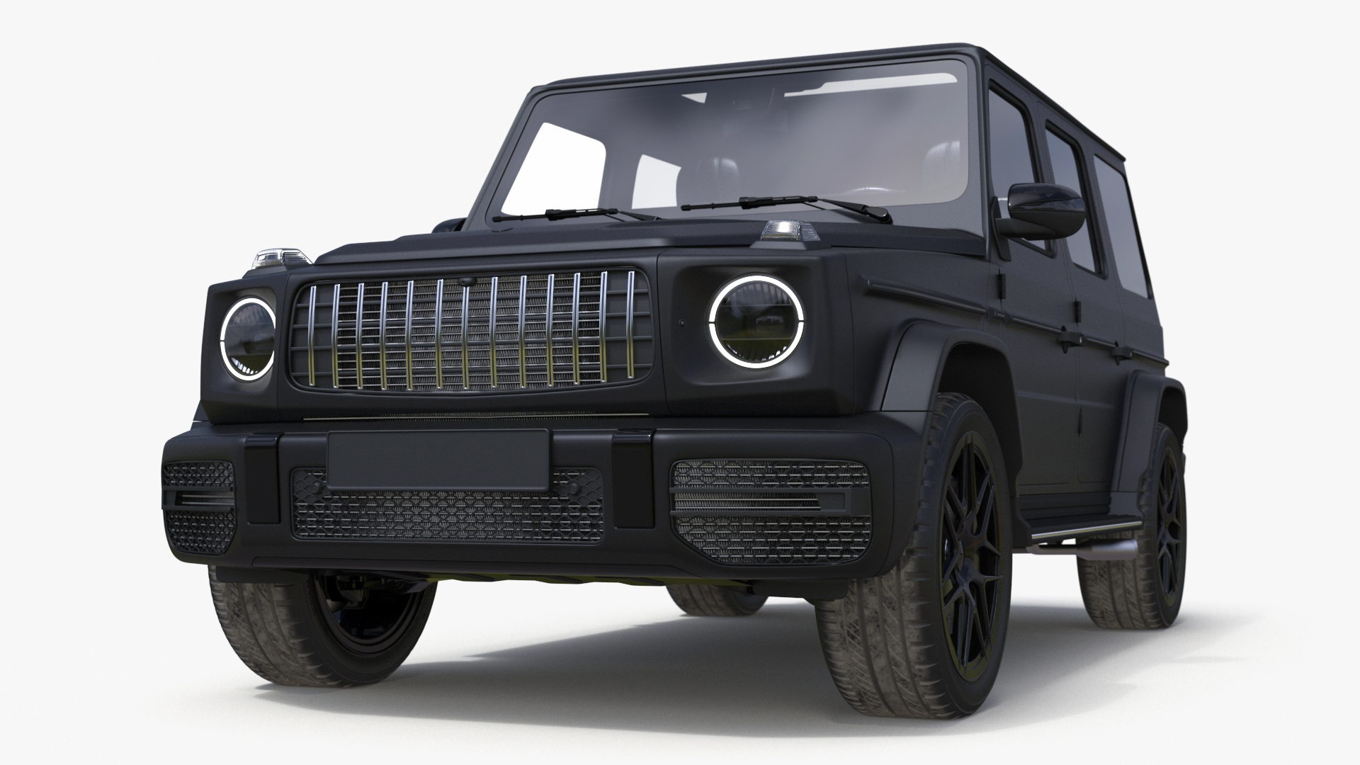 Modern Luxury SUV Black Matte 3D model