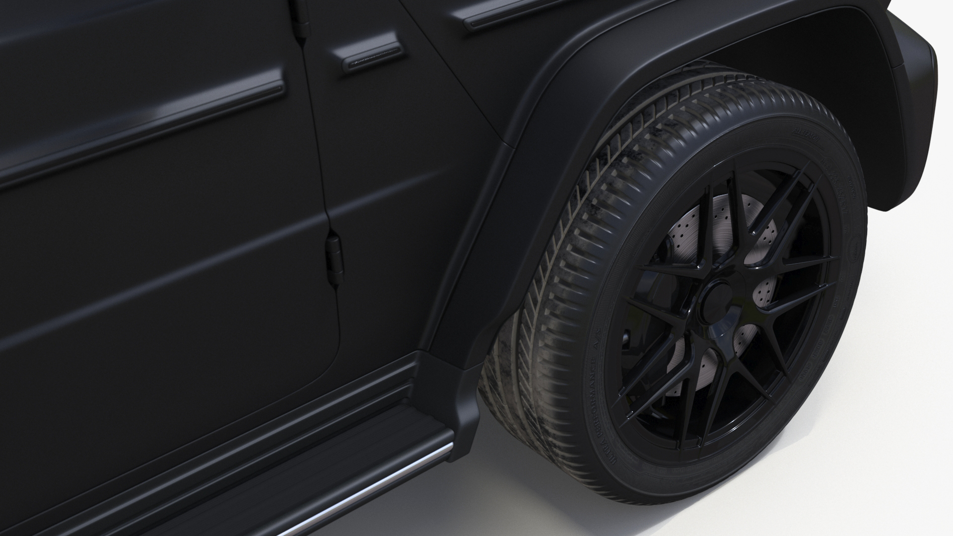 Modern Luxury SUV Black Matte 3D model