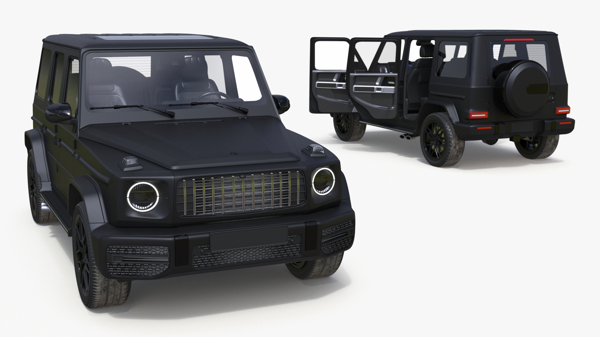 Modern Luxury SUV Black Matte 3D model