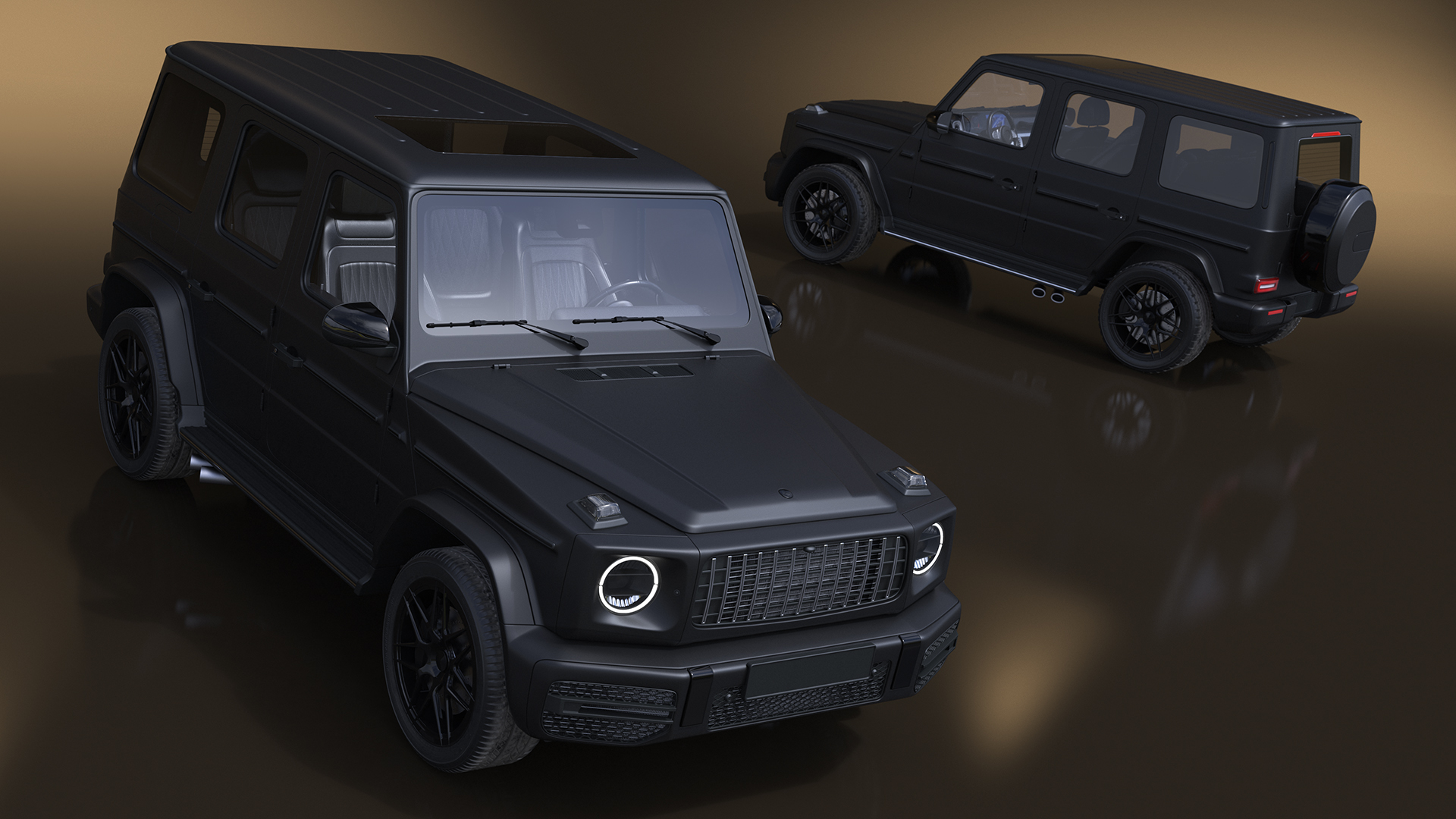 Modern Luxury SUV Black Matte 3D model