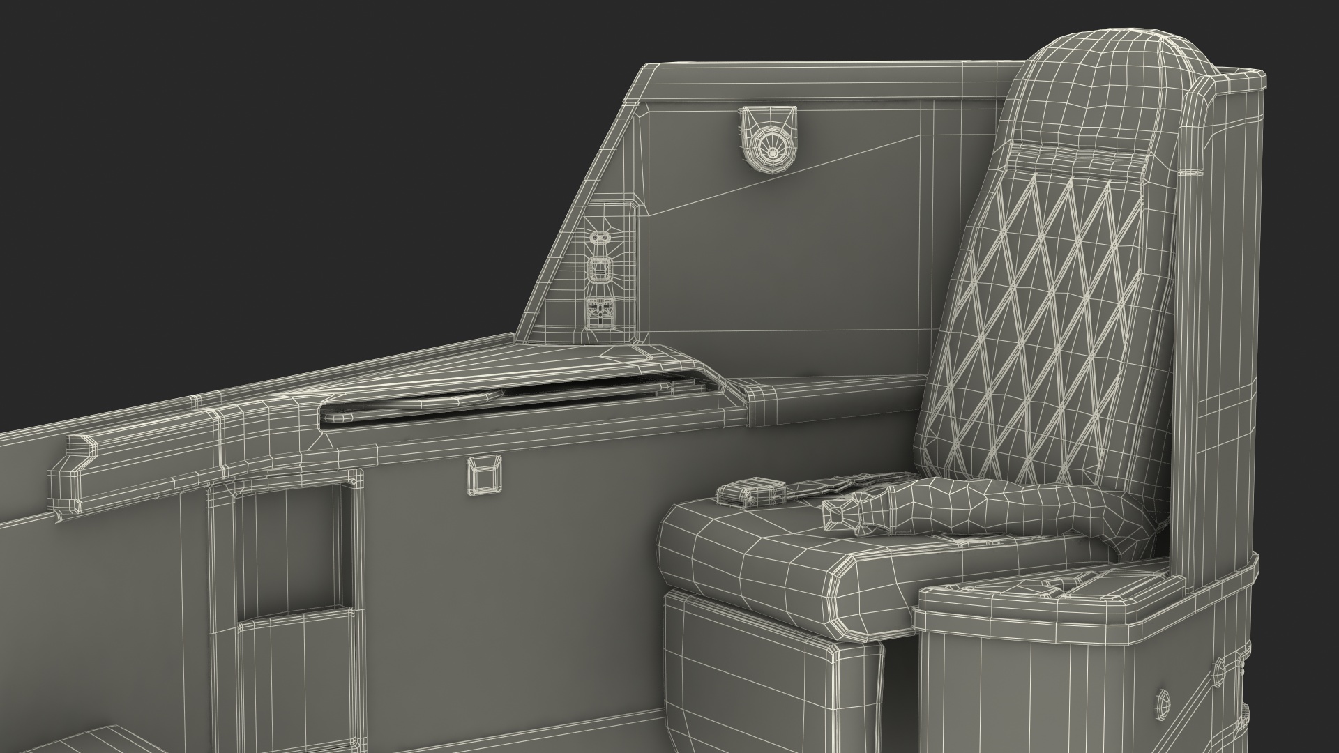 Airplane Business Class Seats Side 3D model