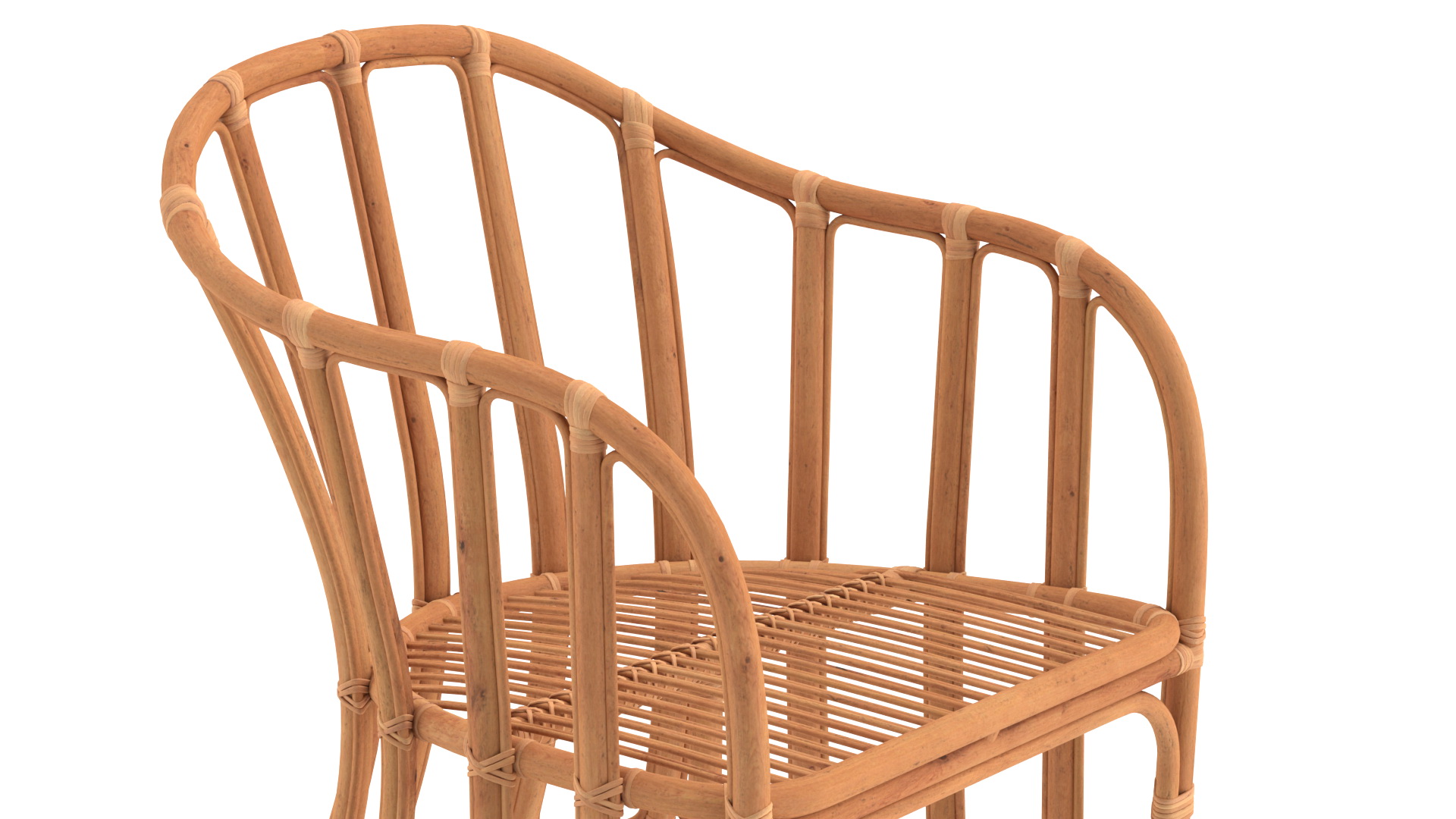 3D Vintage Rattan Furniture Set model