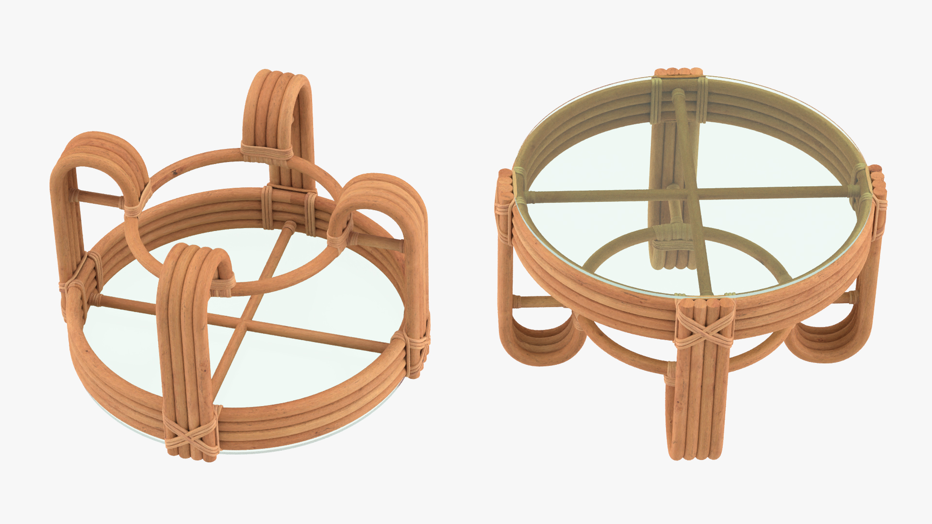 3D Vintage Rattan Furniture Set model
