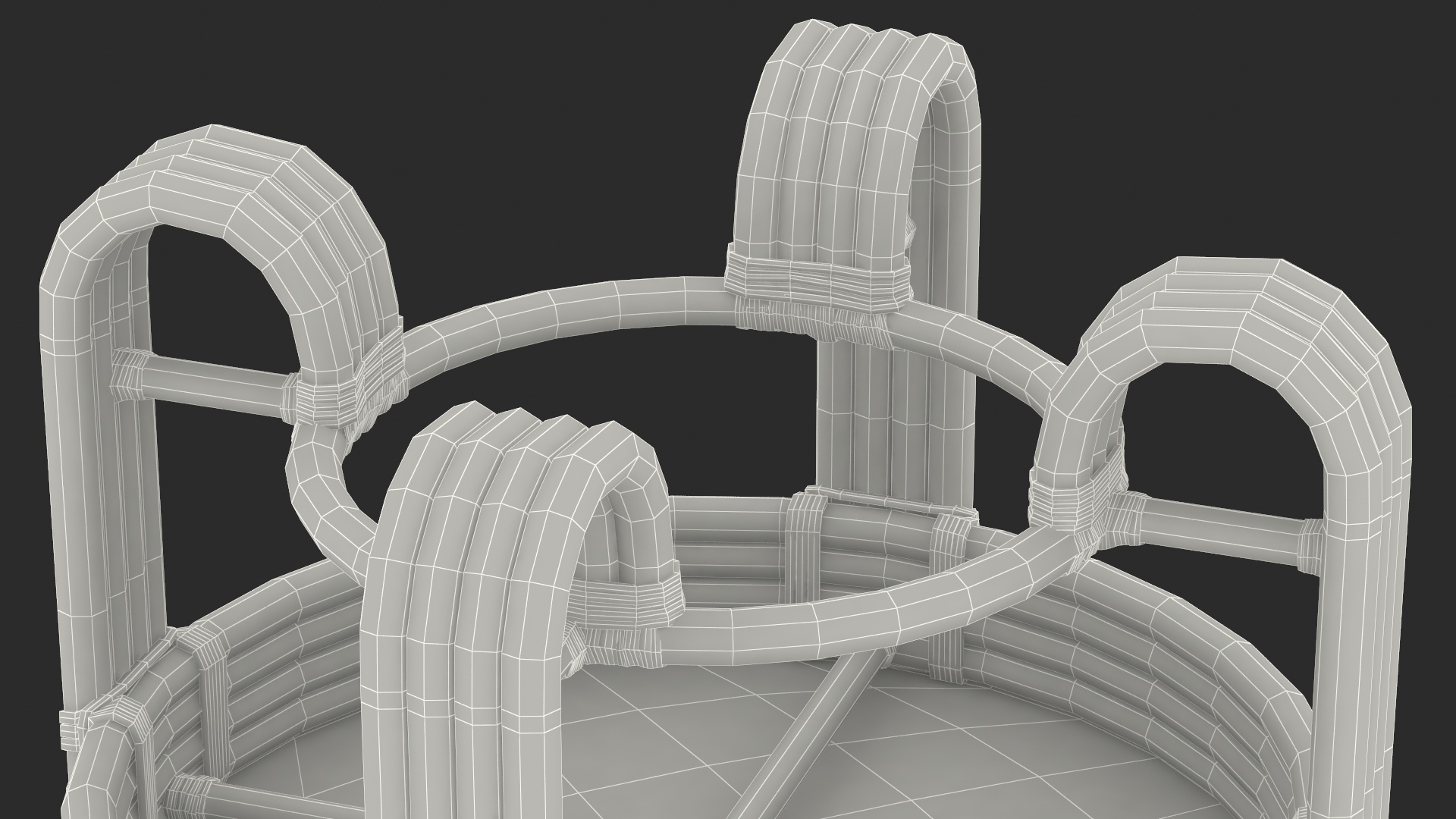 3D Vintage Rattan Furniture Set model