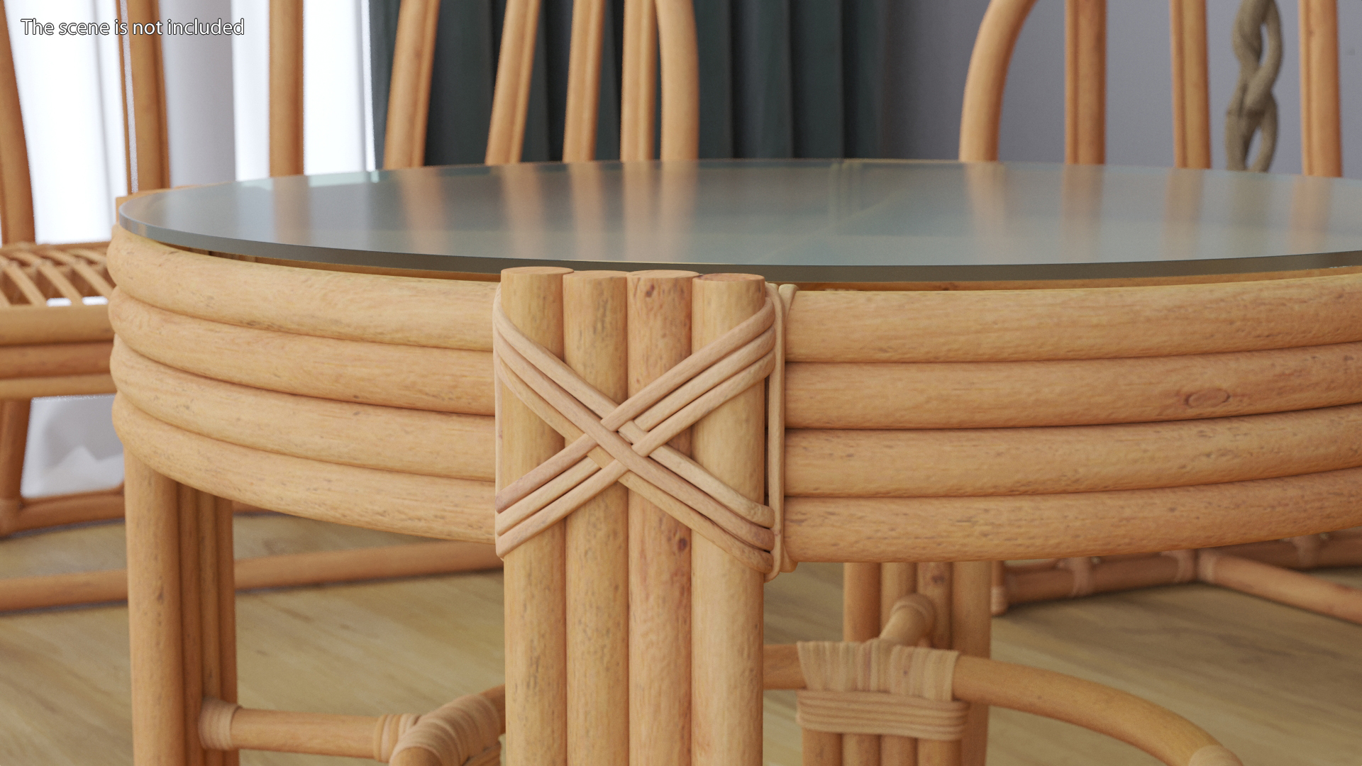 3D Vintage Rattan Furniture Set model