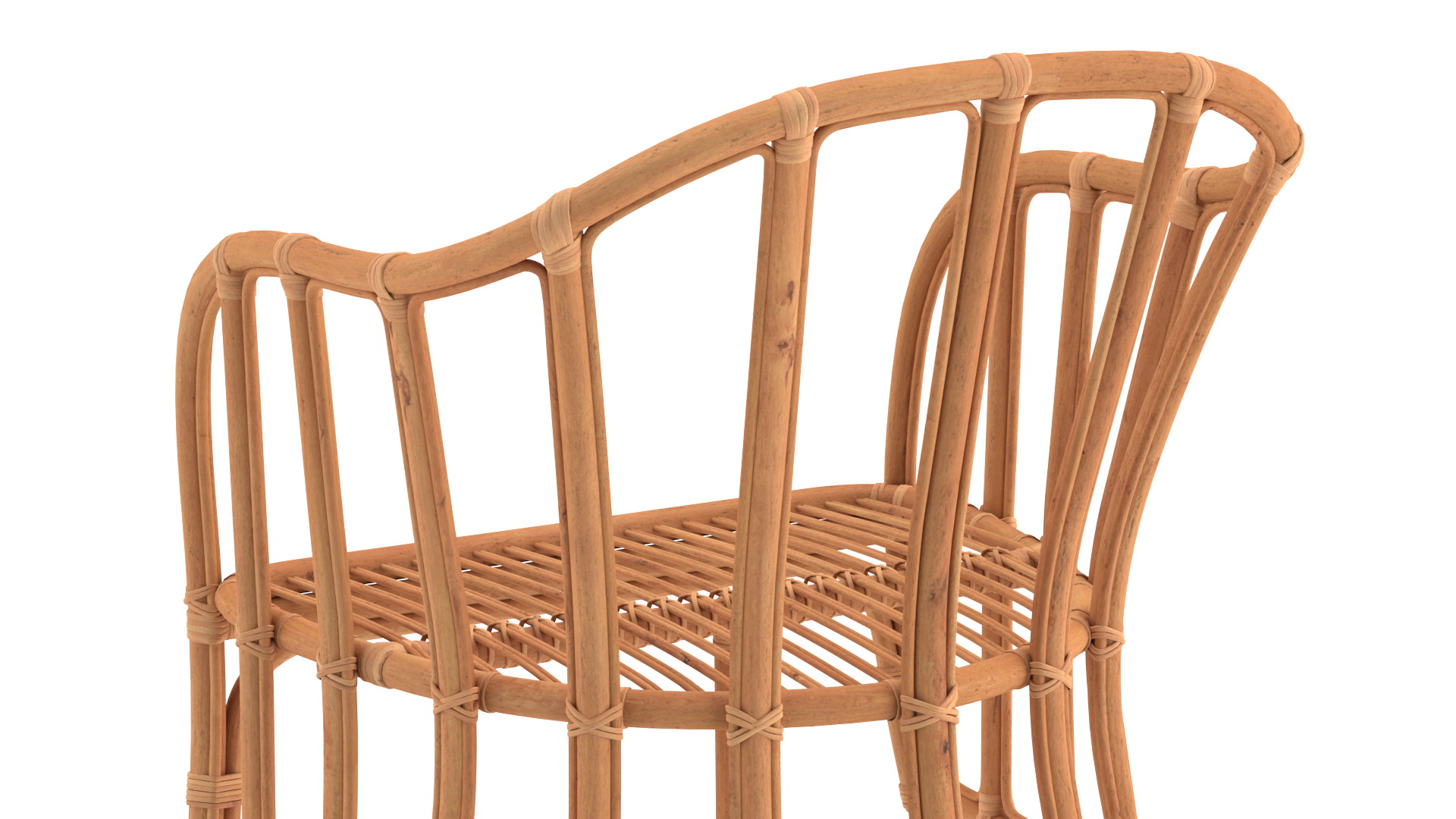 3D Vintage Rattan Furniture Set model