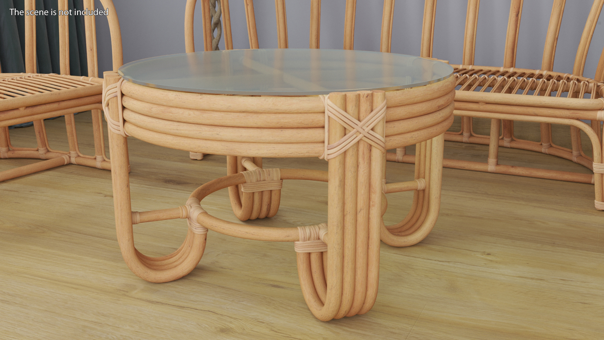 3D Vintage Rattan Furniture Set model