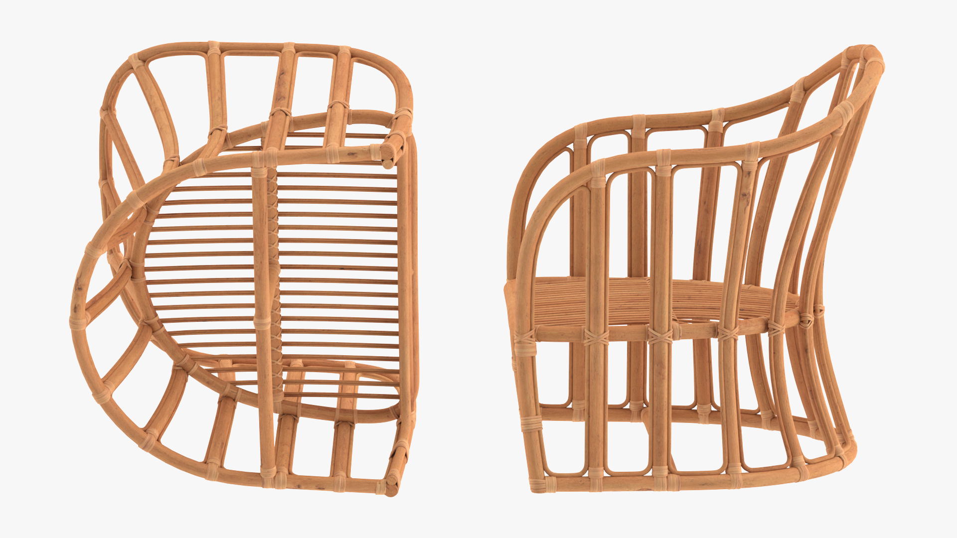 3D Vintage Rattan Furniture Set model