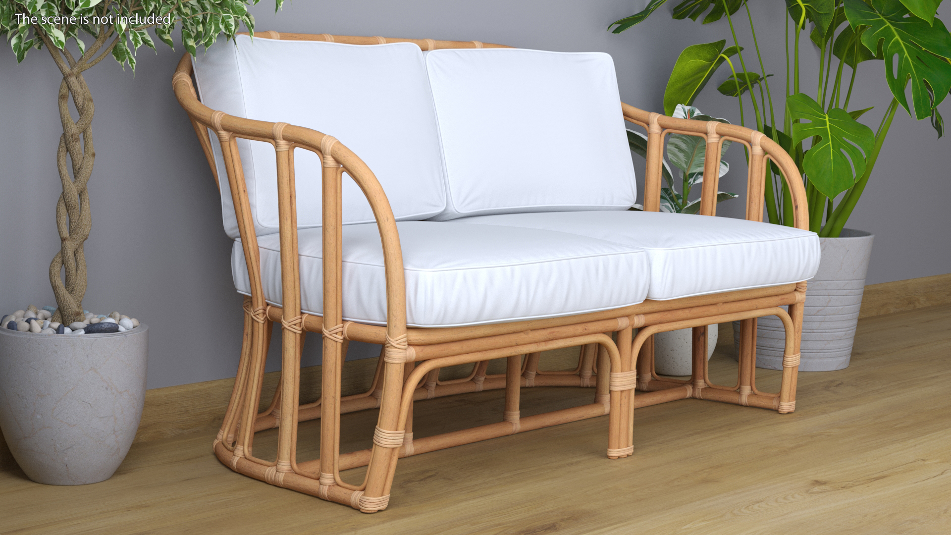 3D Vintage Rattan Furniture Set model