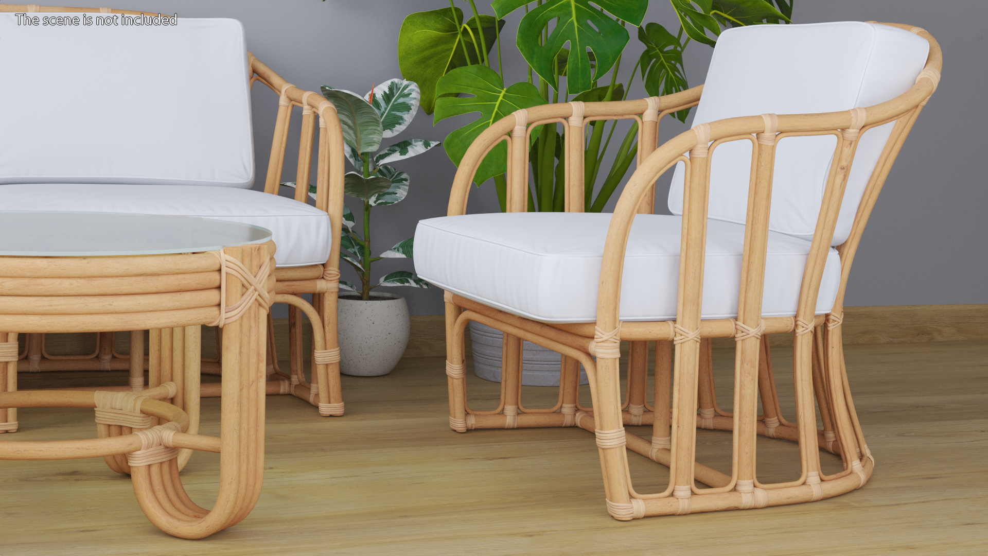 3D Vintage Rattan Furniture Set model
