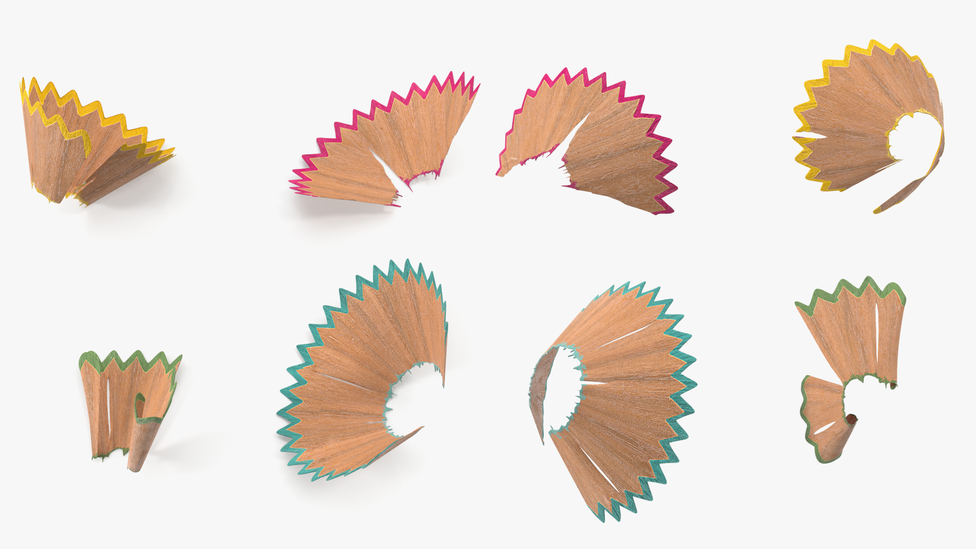 Colorful Pencil Shavings 3D model