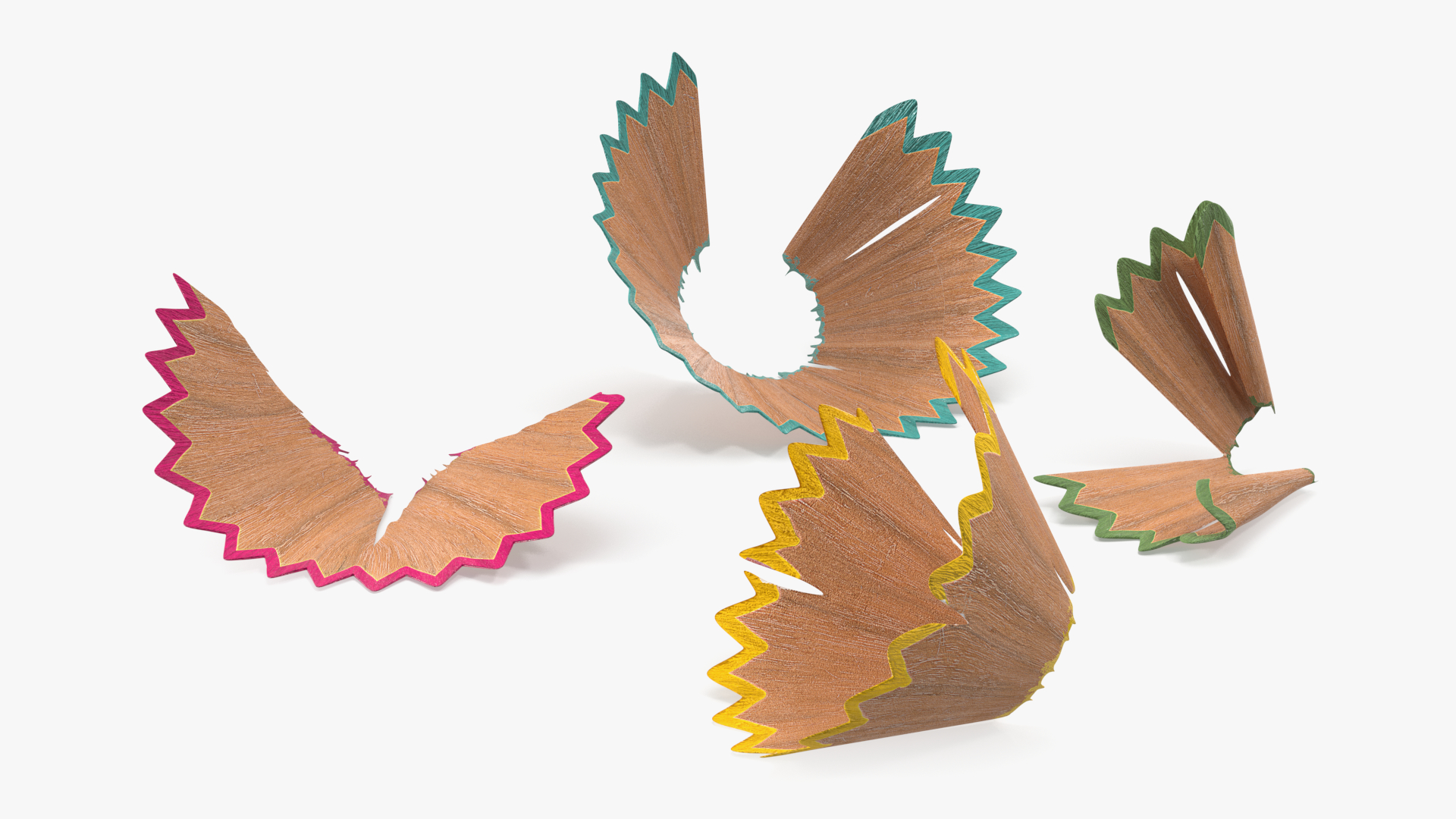 Colorful Pencil Shavings 3D model