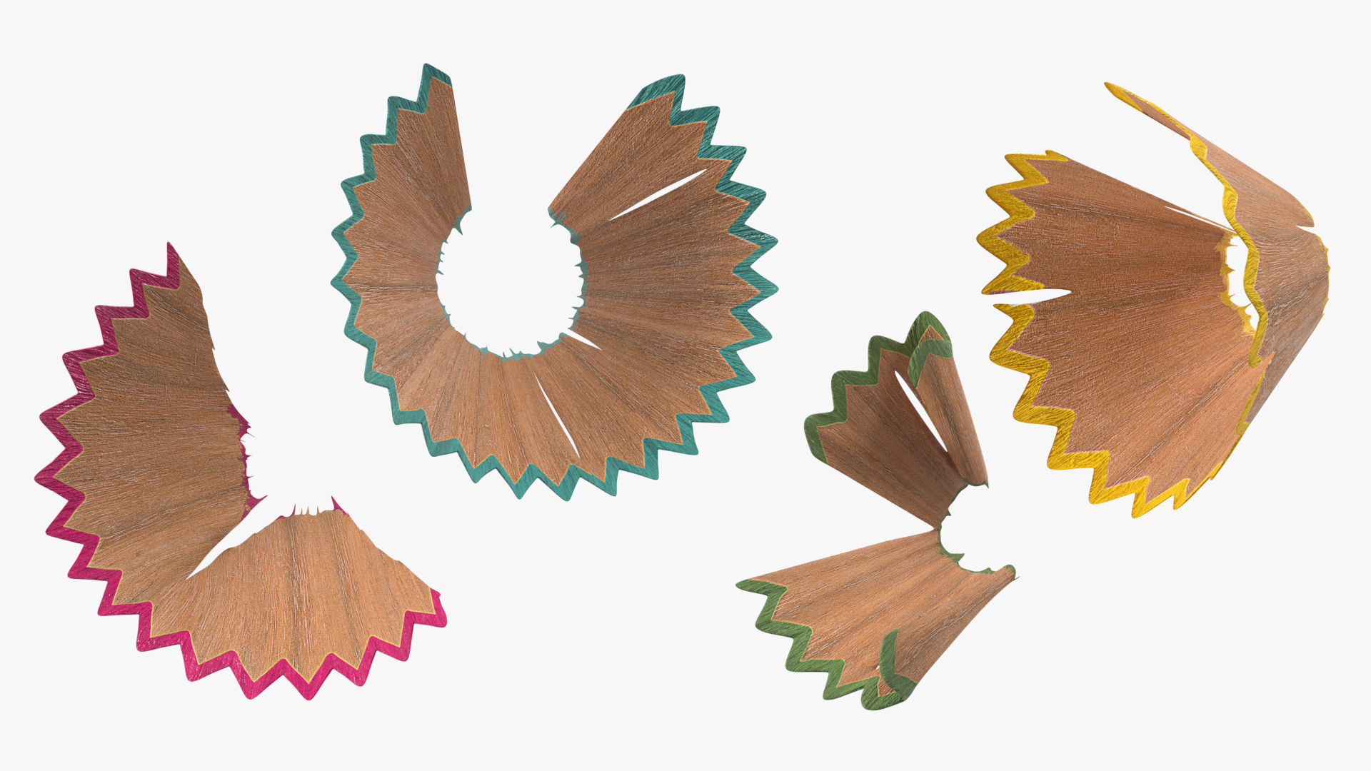 Colorful Pencil Shavings 3D model
