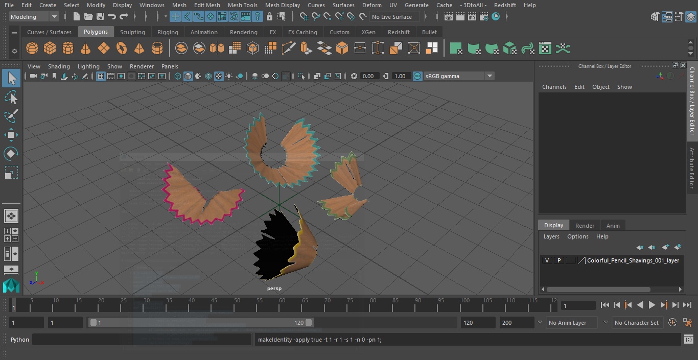 Colorful Pencil Shavings 3D model