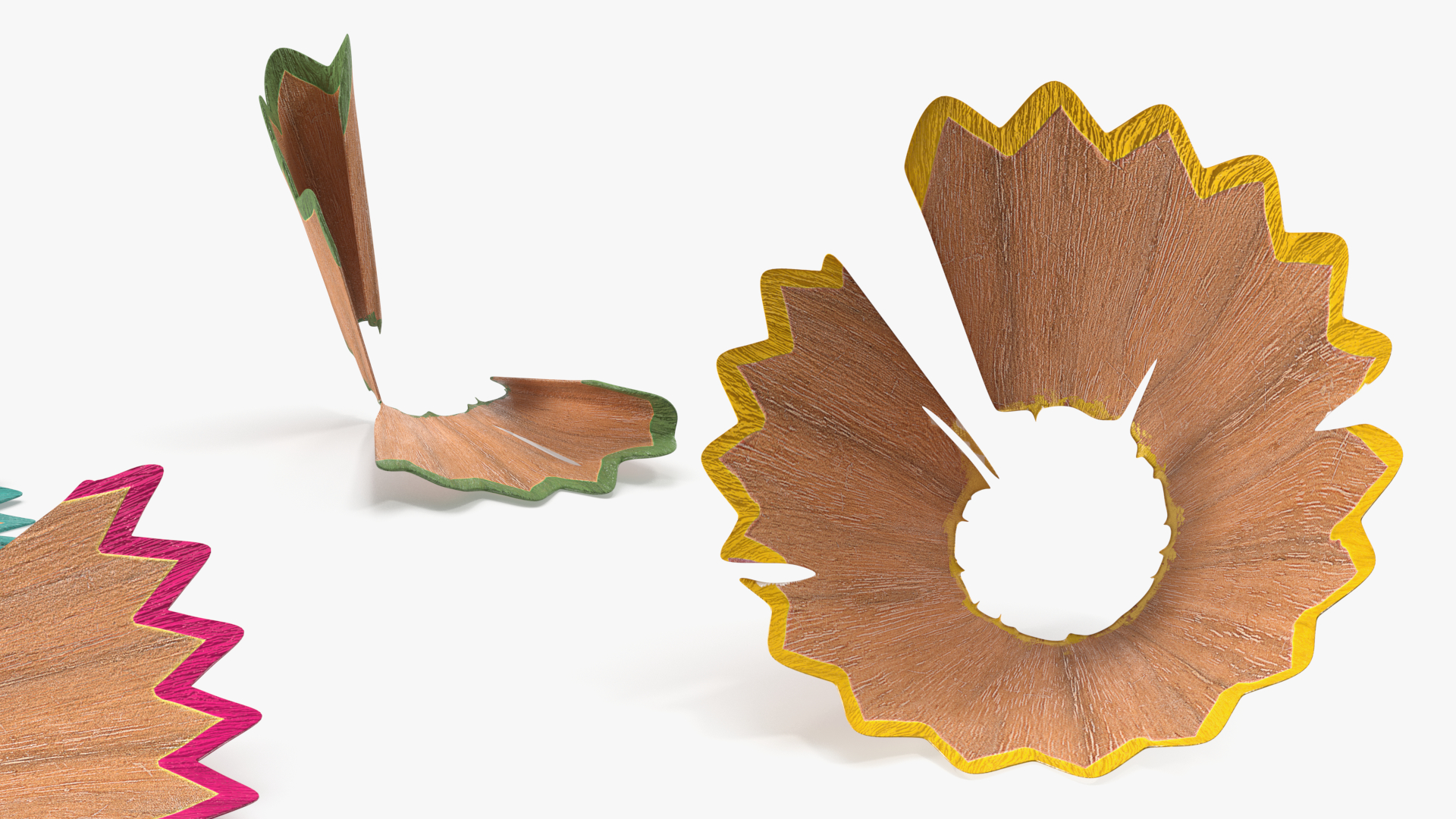 Colorful Pencil Shavings 3D model