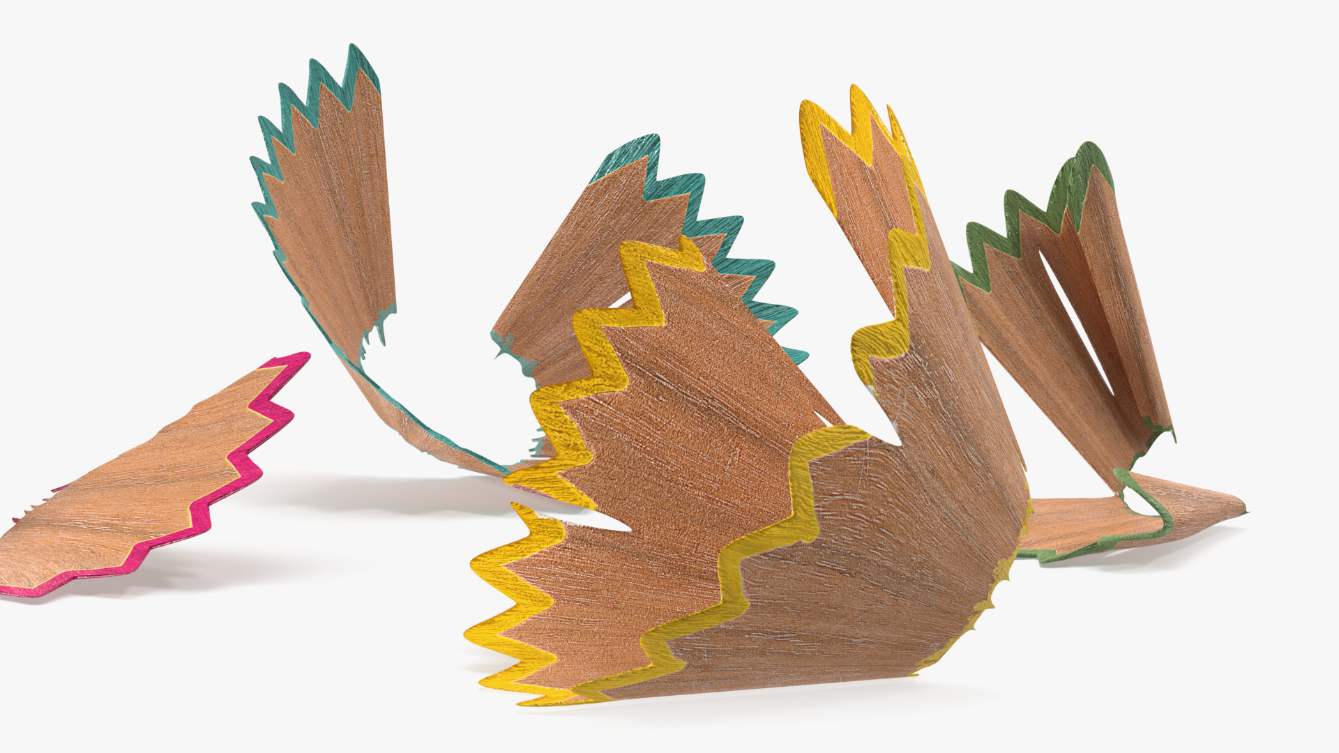 Colorful Pencil Shavings 3D model