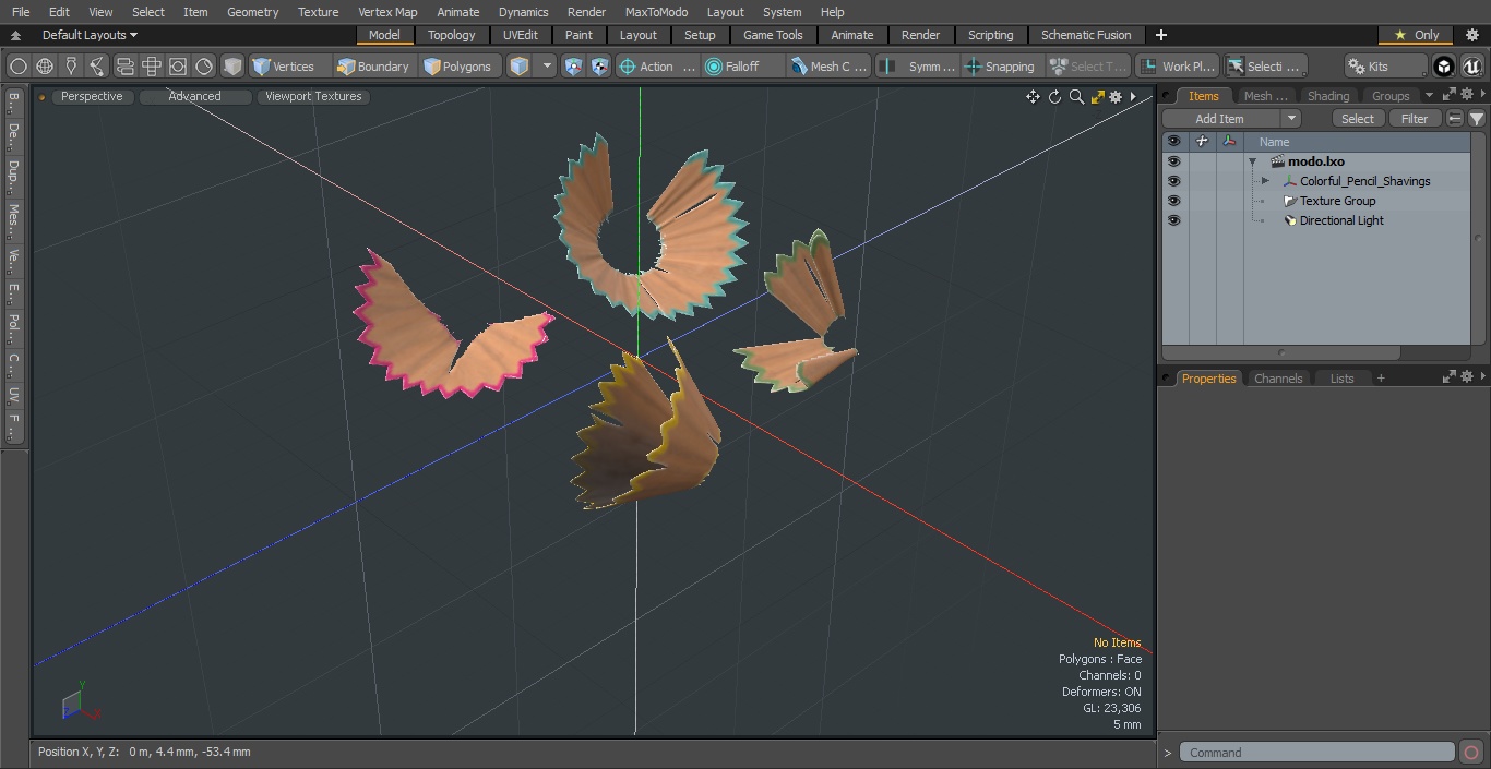 Colorful Pencil Shavings 3D model
