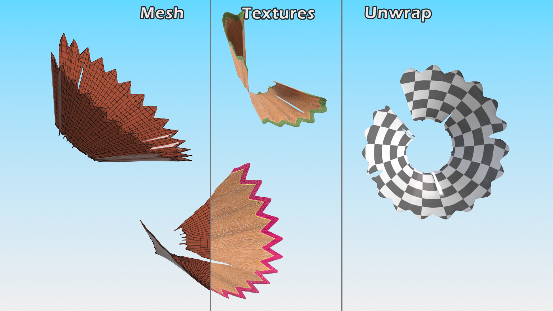 Colorful Pencil Shavings 3D model