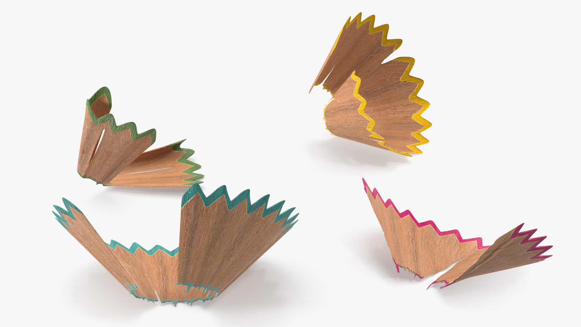 Colorful Pencil Shavings 3D model