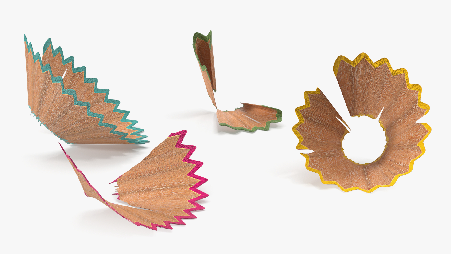 Colorful Pencil Shavings 3D model