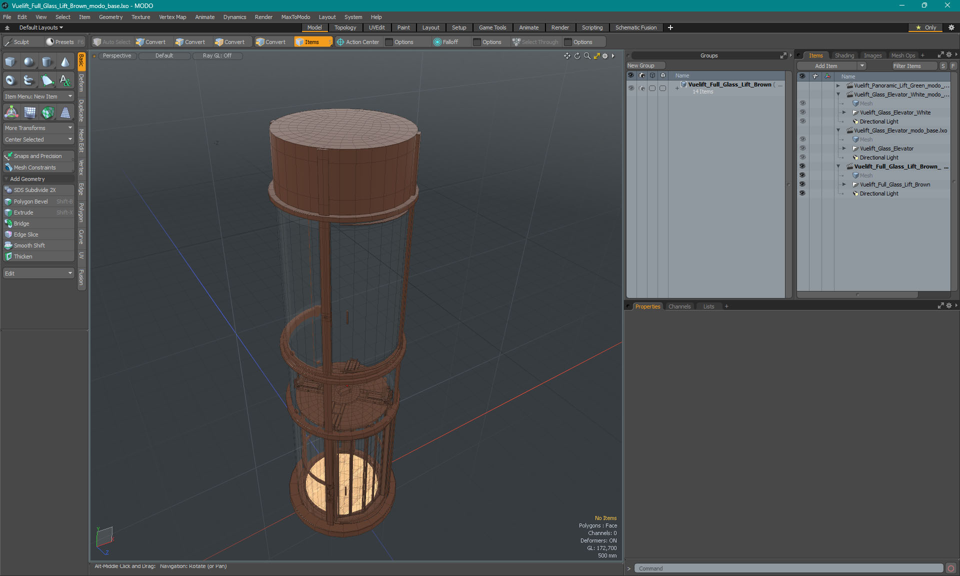 Vuelift Full Glass Lift Brown 3D model