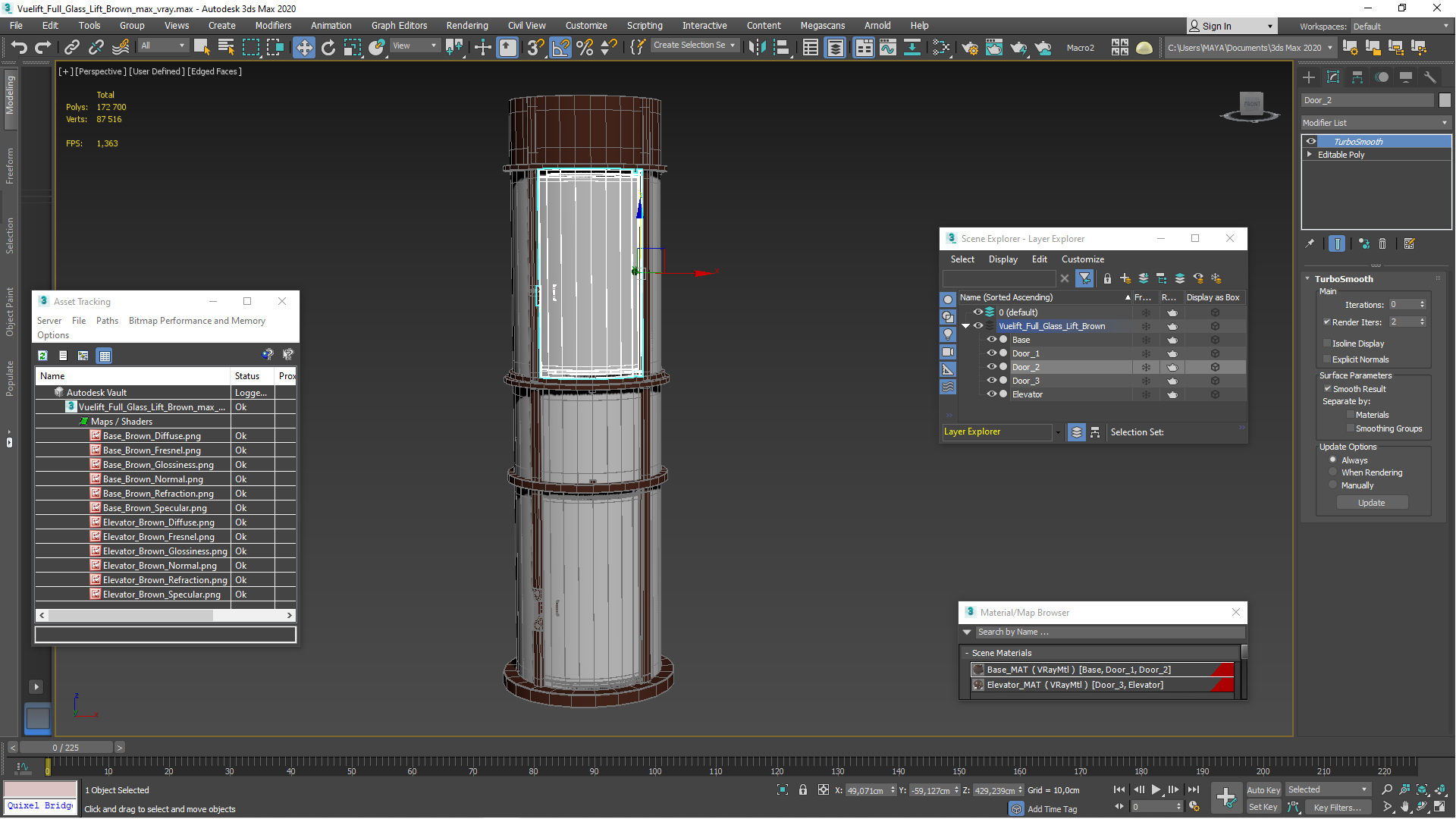 Vuelift Full Glass Lift Brown 3D model