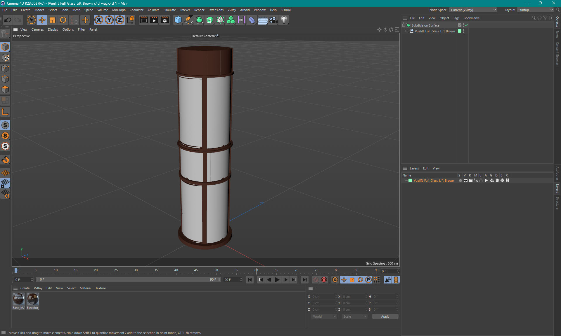 Vuelift Full Glass Lift Brown 3D model