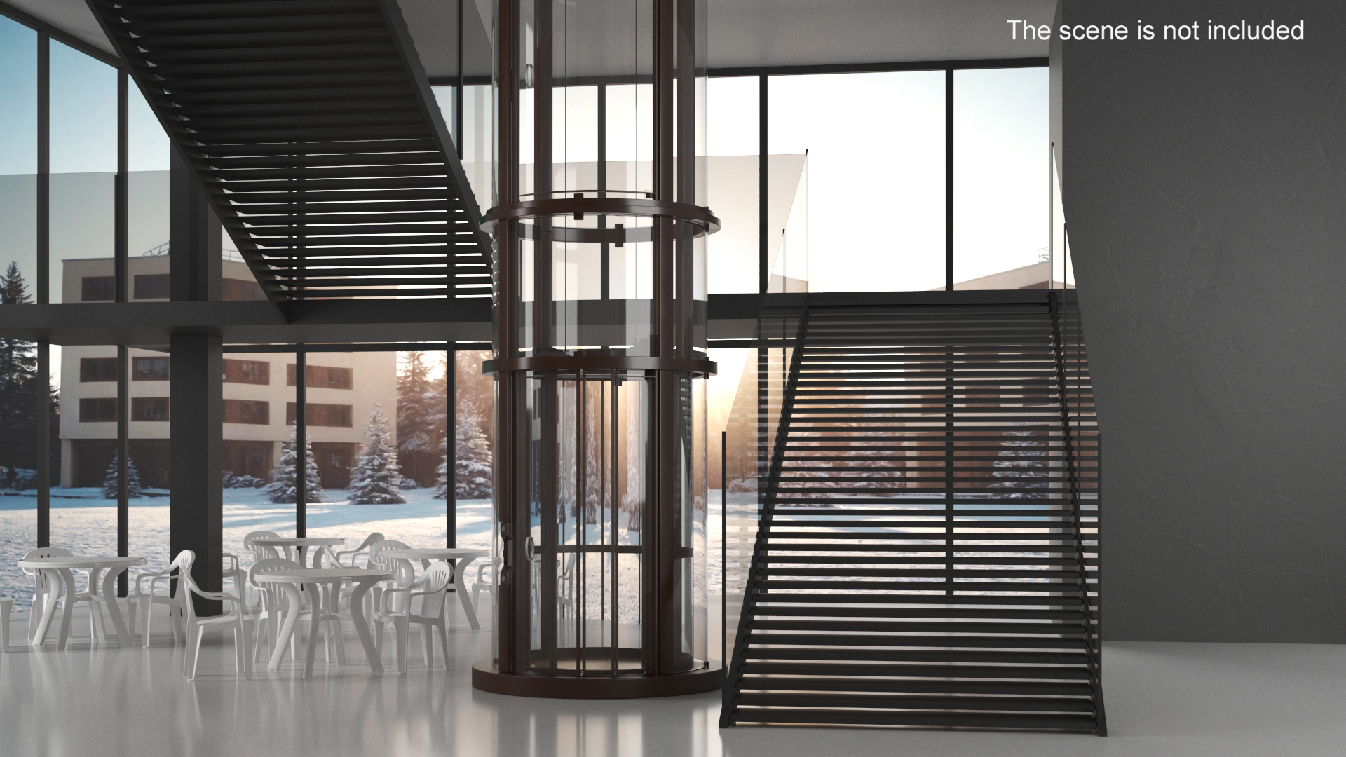 Vuelift Full Glass Lift Brown 3D model