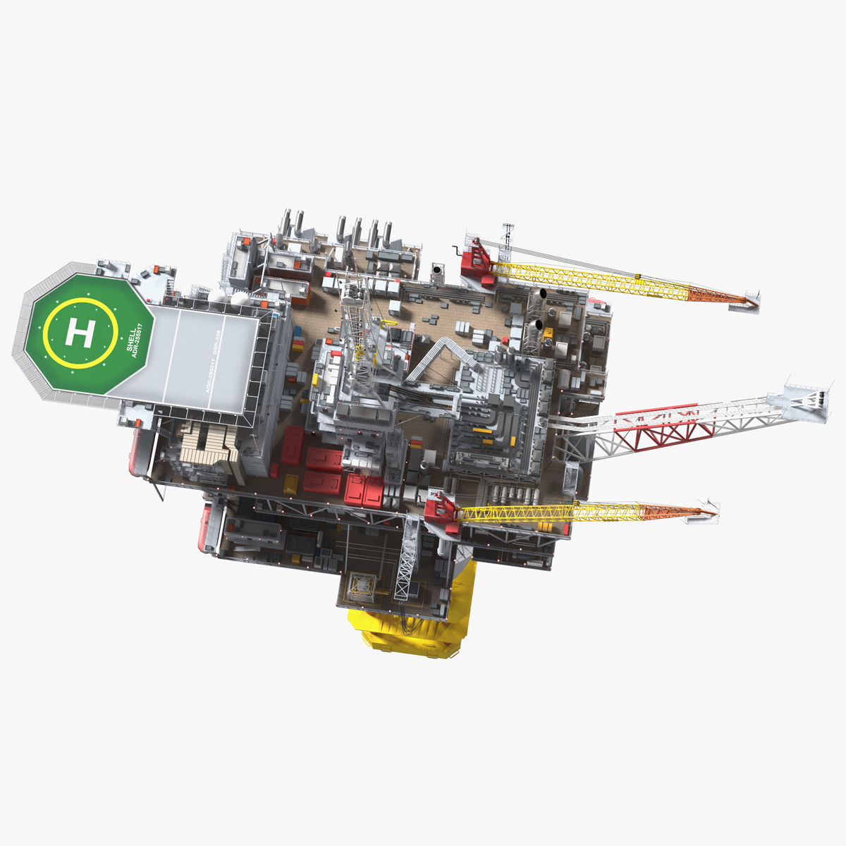 Shell Perdido Oil Platform Rigged for Modo 3D