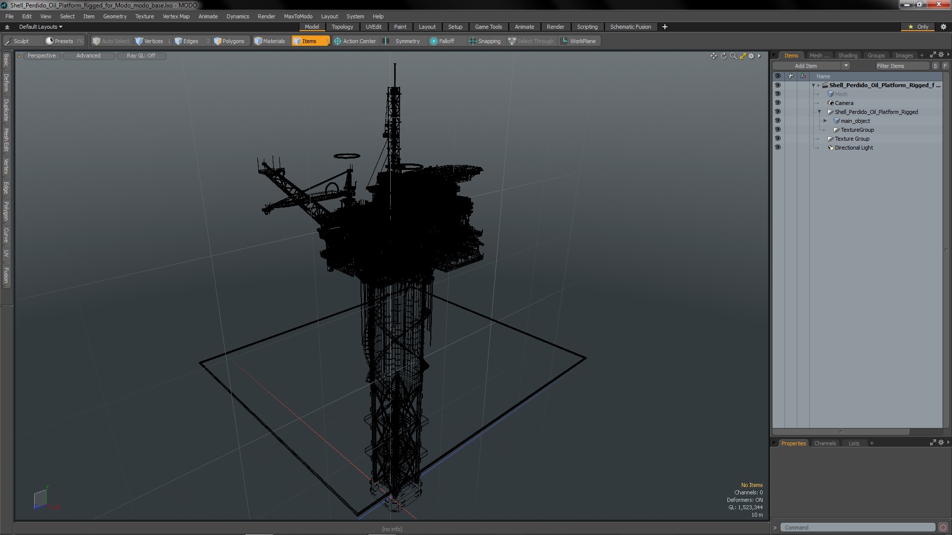 Shell Perdido Oil Platform Rigged for Modo 3D