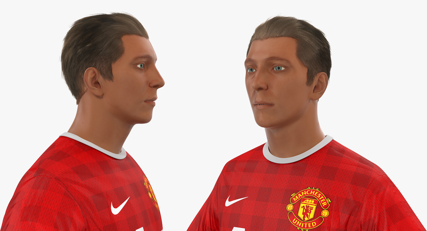 3D Soccer or Football Player Manchester United with Hair model