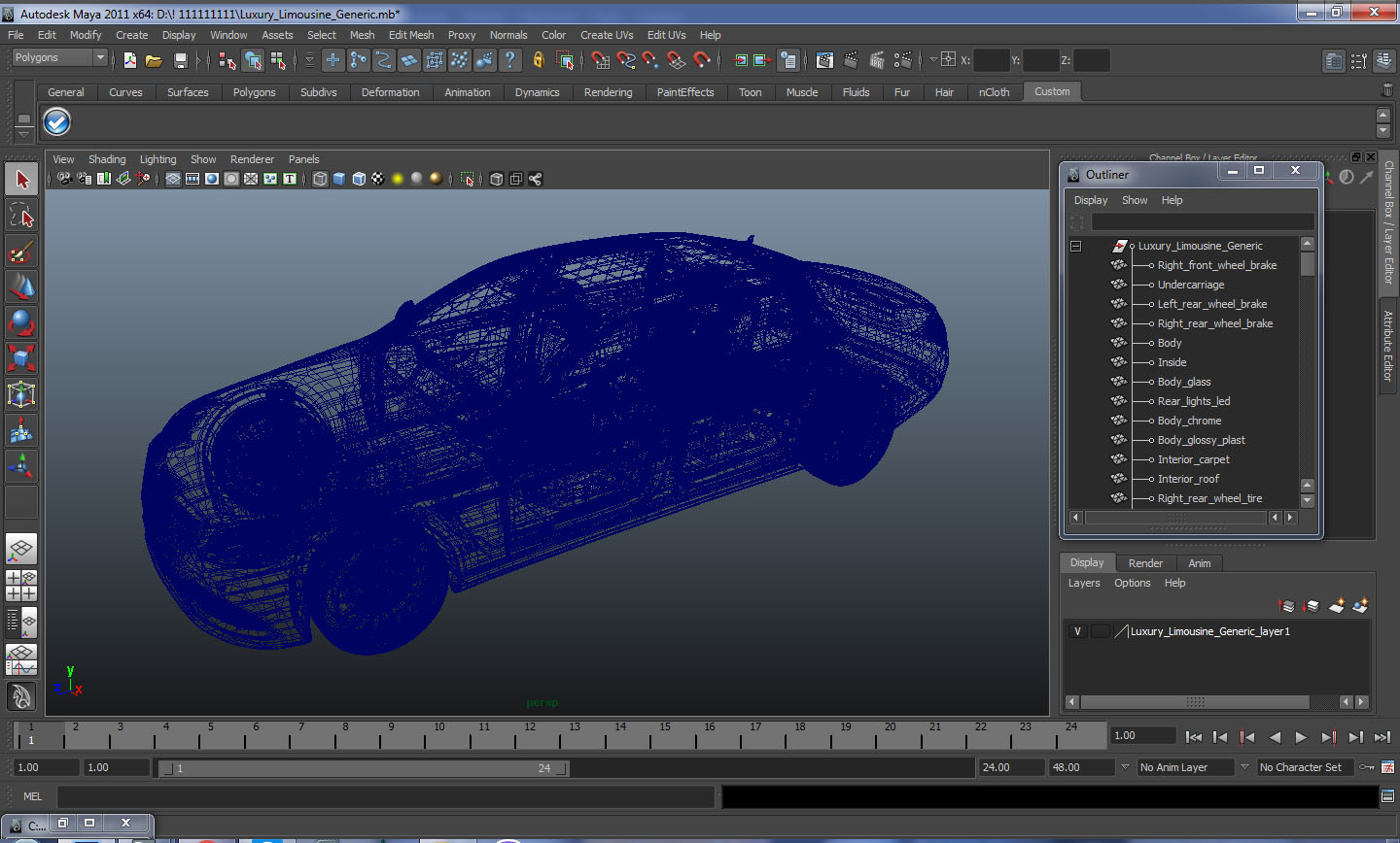 Luxury Limousine Generic 3D model