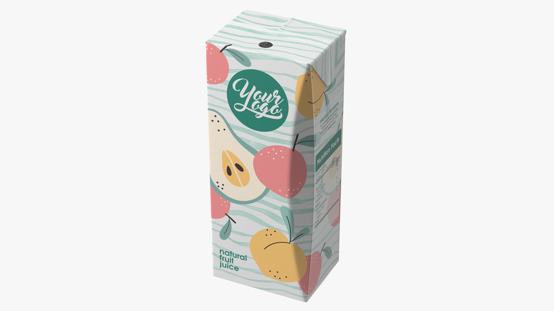 3D model Small Aseptic Carton Mockup Striped