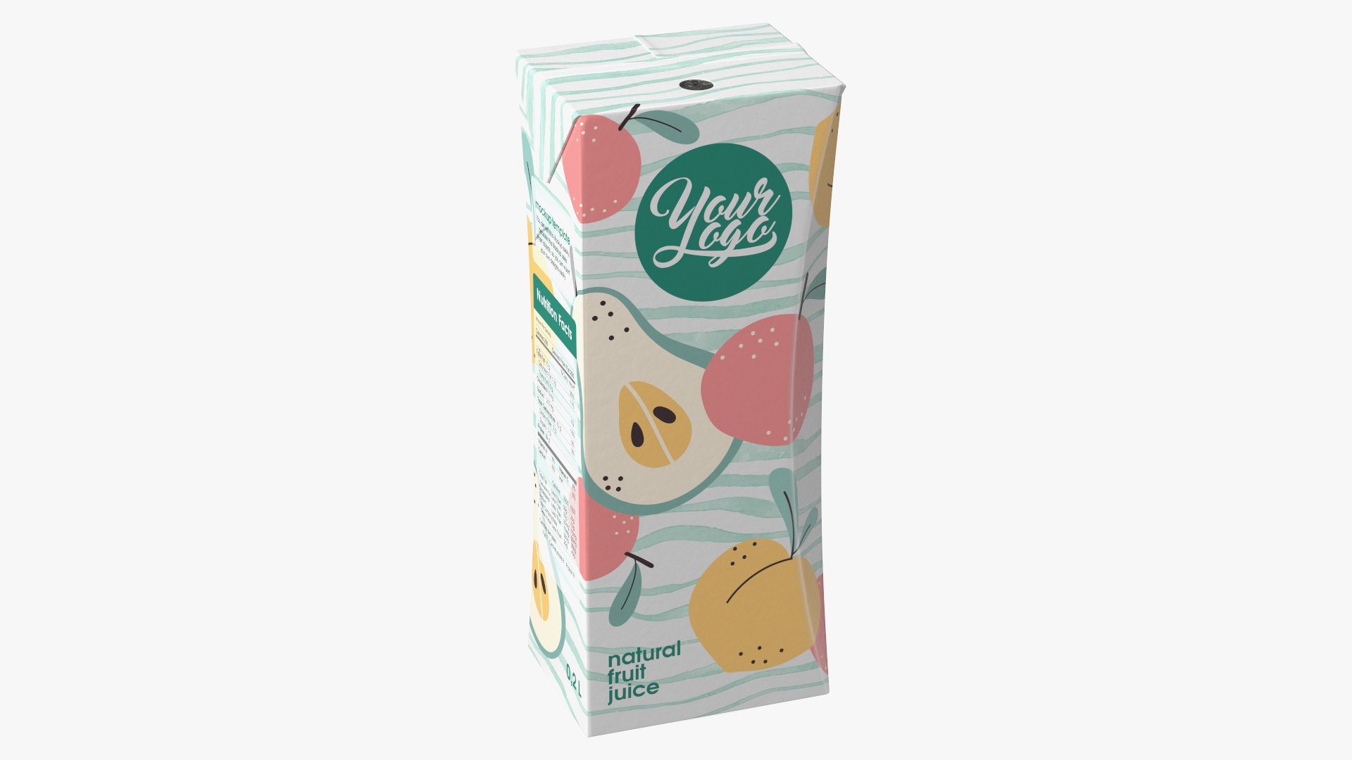 3D model Small Aseptic Carton Mockup Striped
