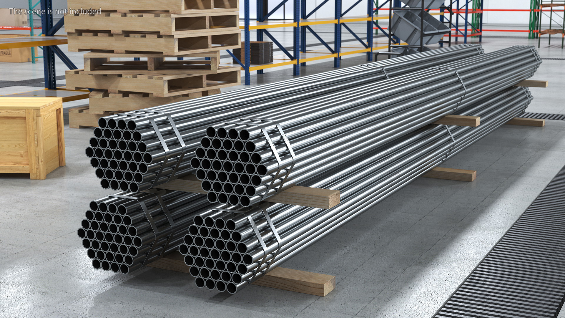 Steel Pipes Bundle 6 Meters 3D