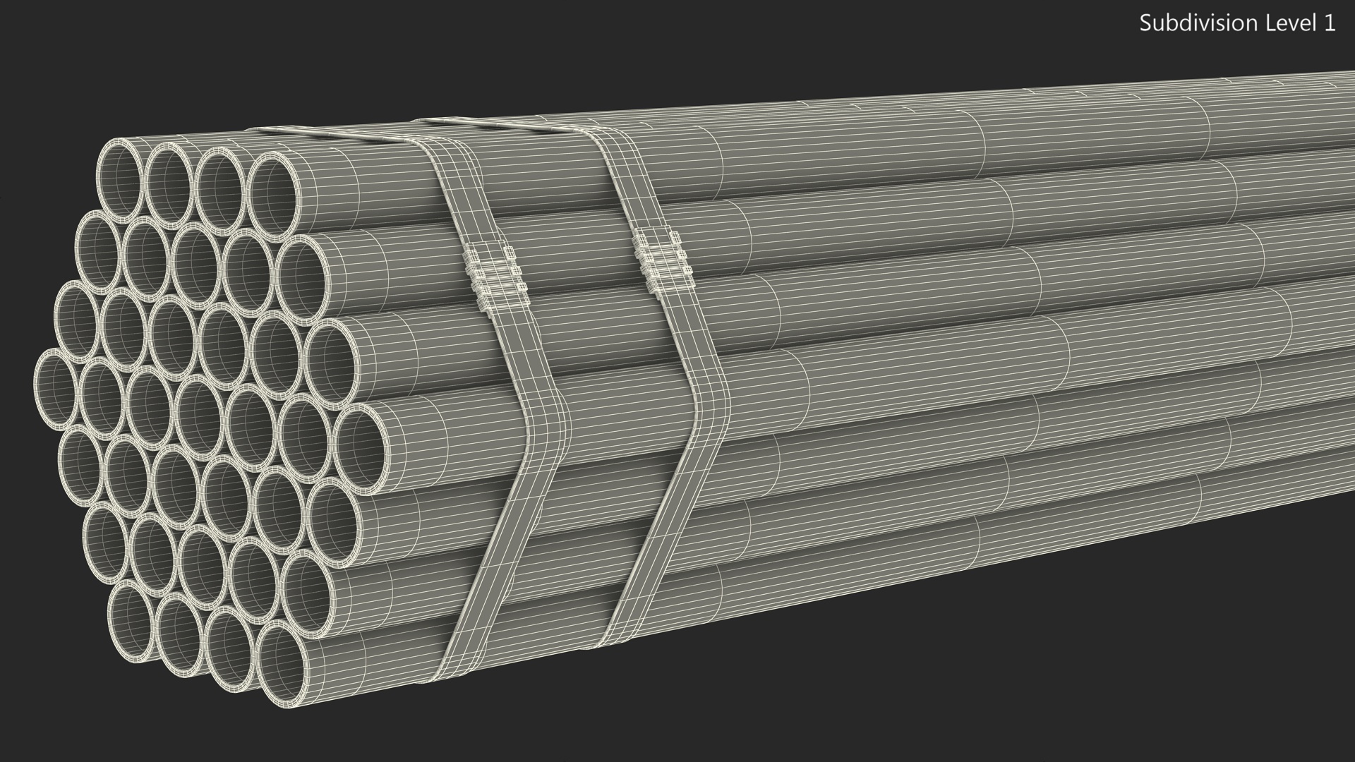 Steel Pipes Bundle 6 Meters 3D