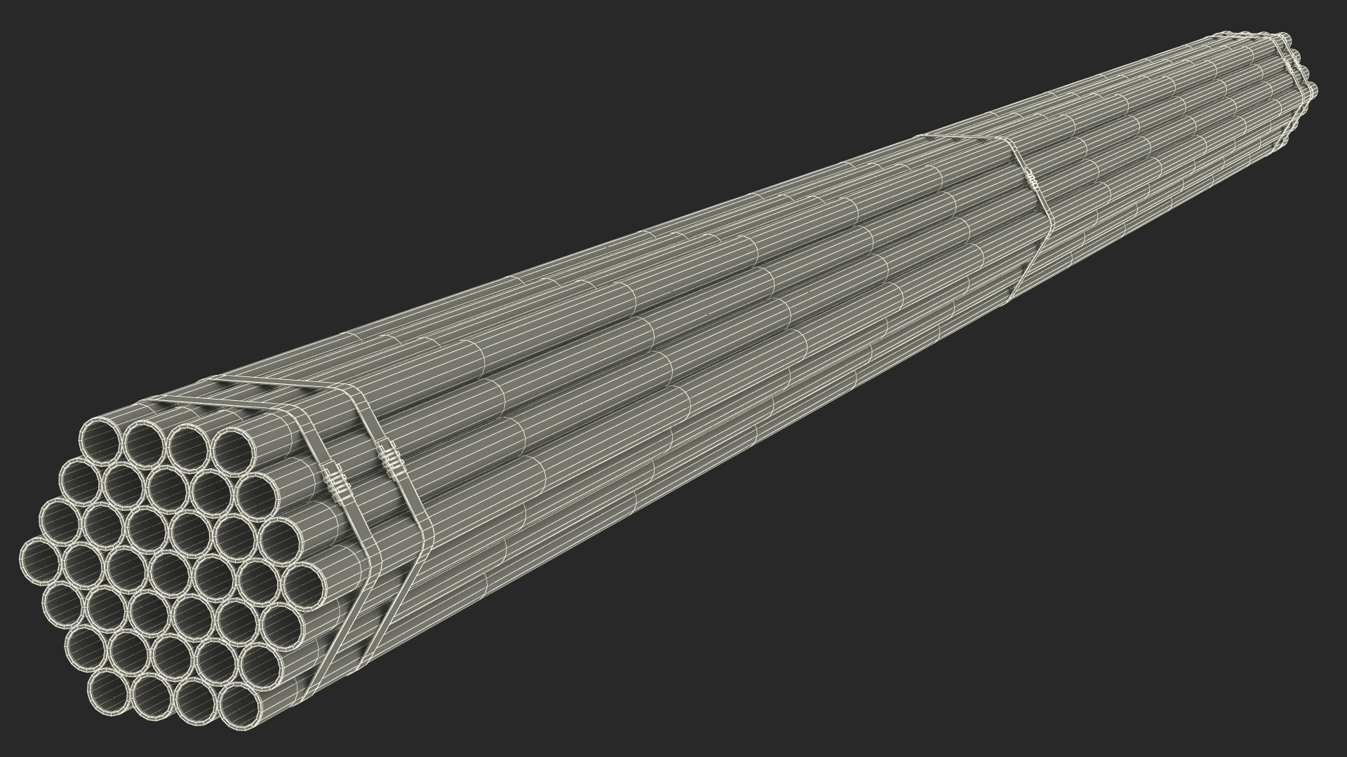 Steel Pipes Bundle 6 Meters 3D