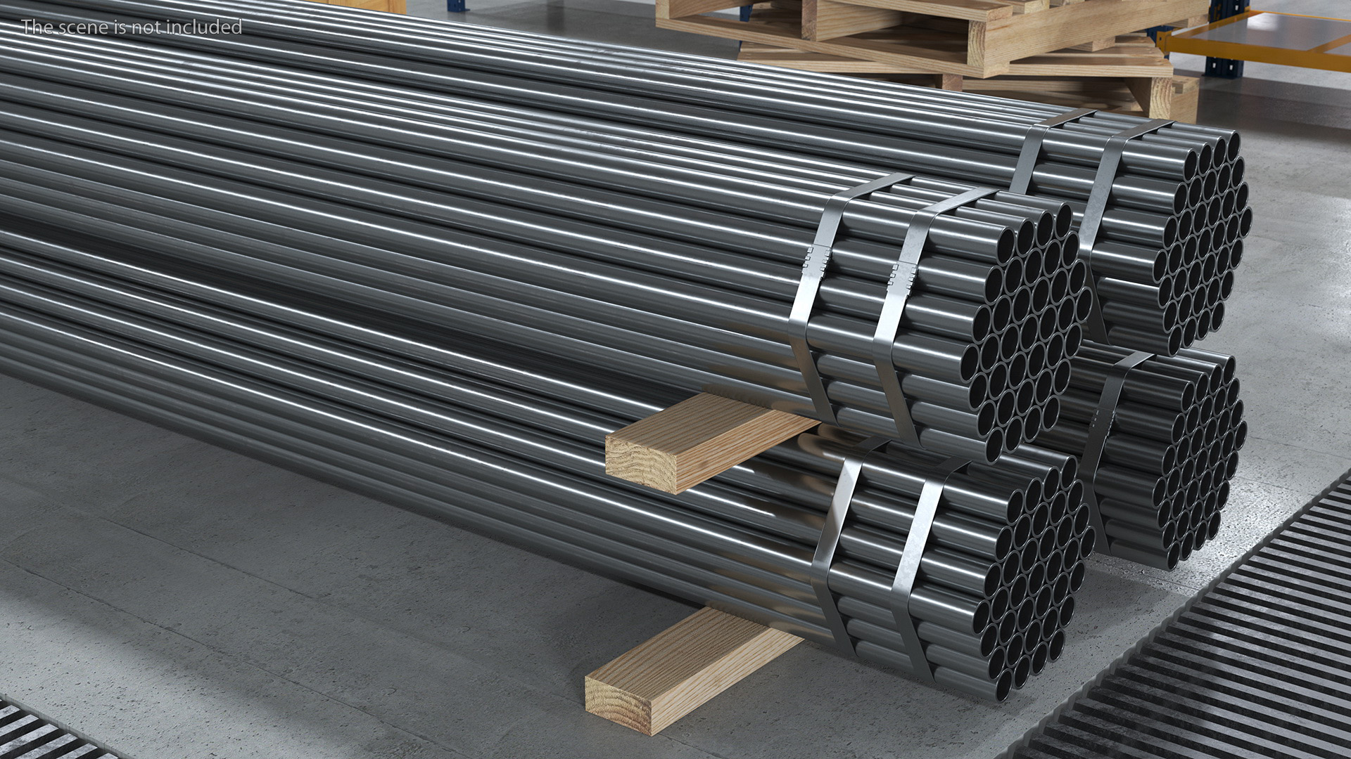 Steel Pipes Bundle 6 Meters 3D