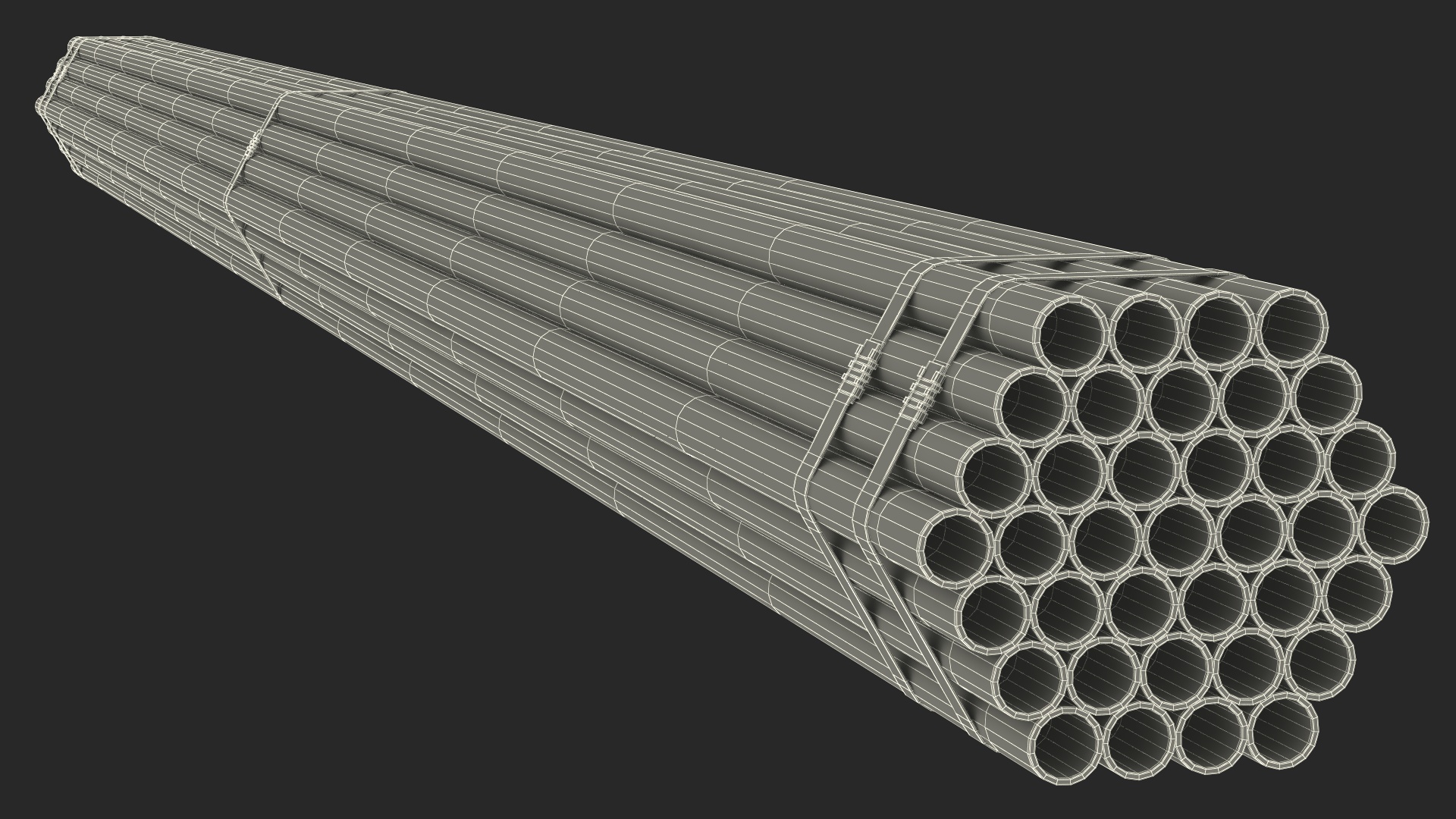 Steel Pipes Bundle 6 Meters 3D