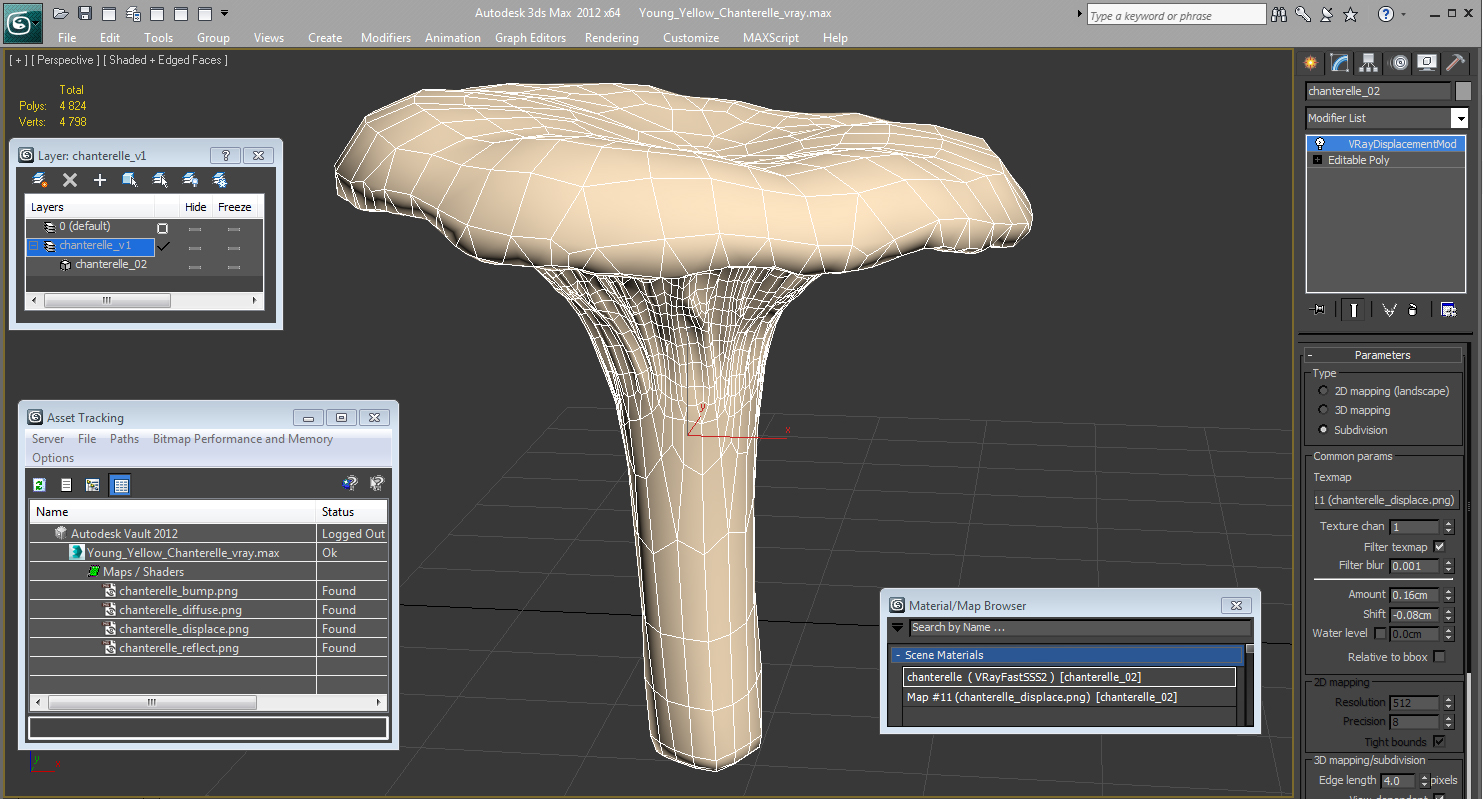 Young Yellow Chanterelle 3D model