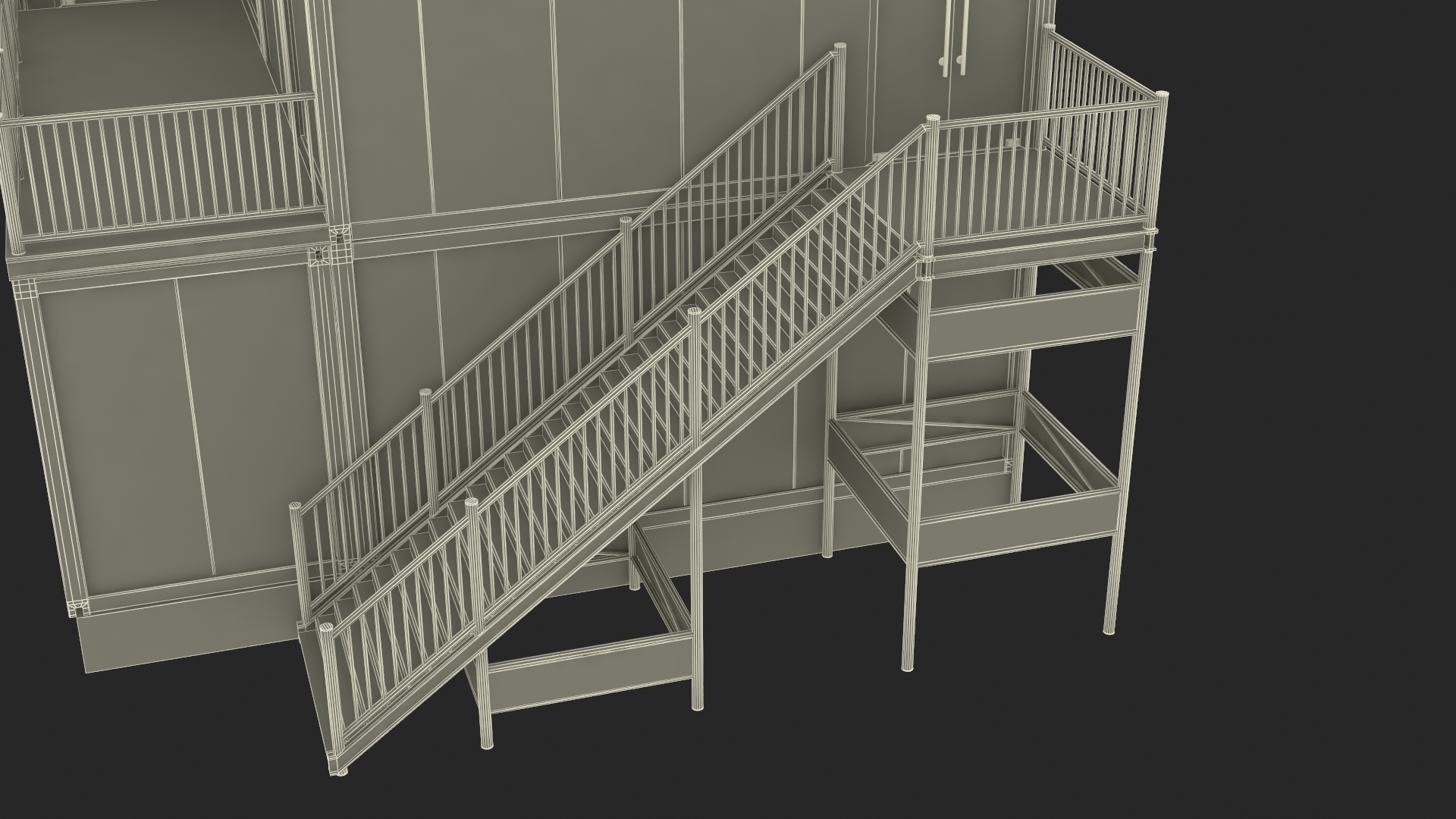3D Double Story Portable Clinic model