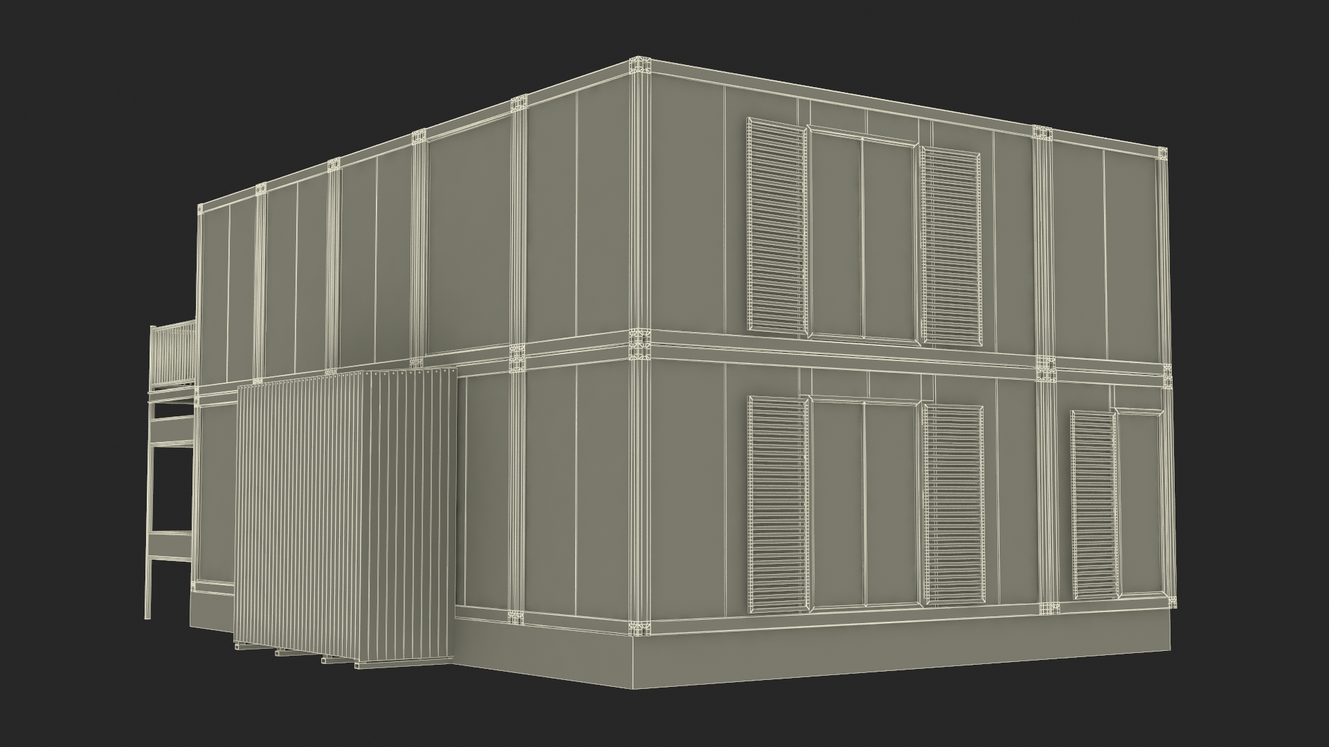 3D Double Story Portable Clinic model