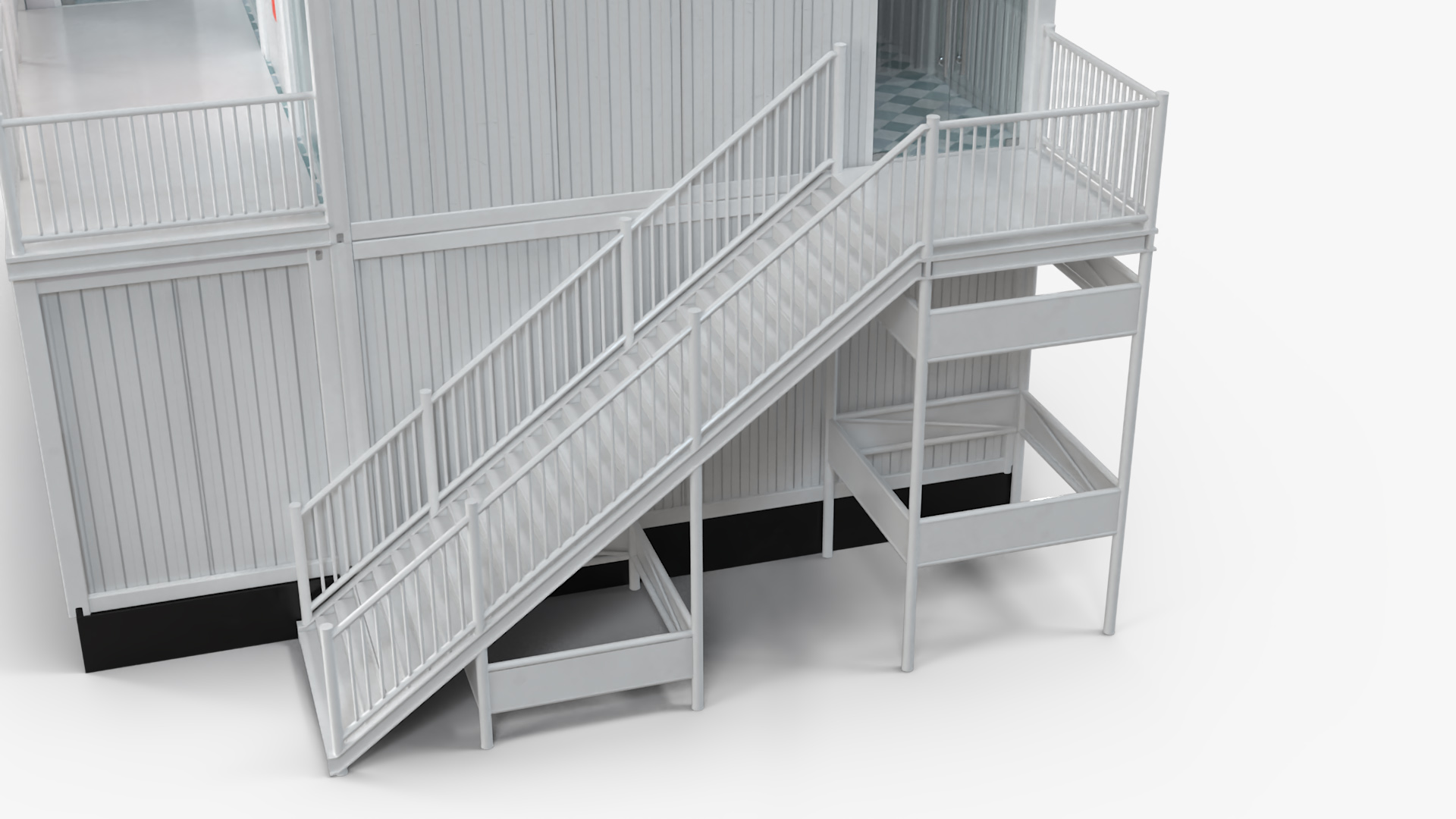 3D Double Story Portable Clinic model
