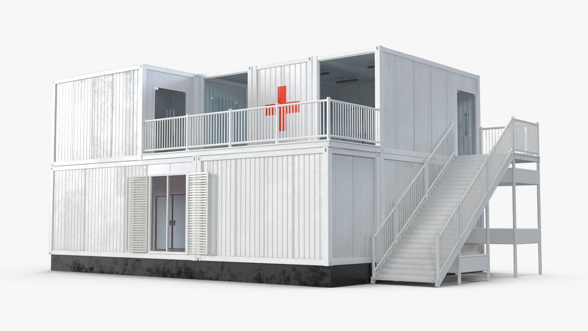 3D Double Story Portable Clinic model