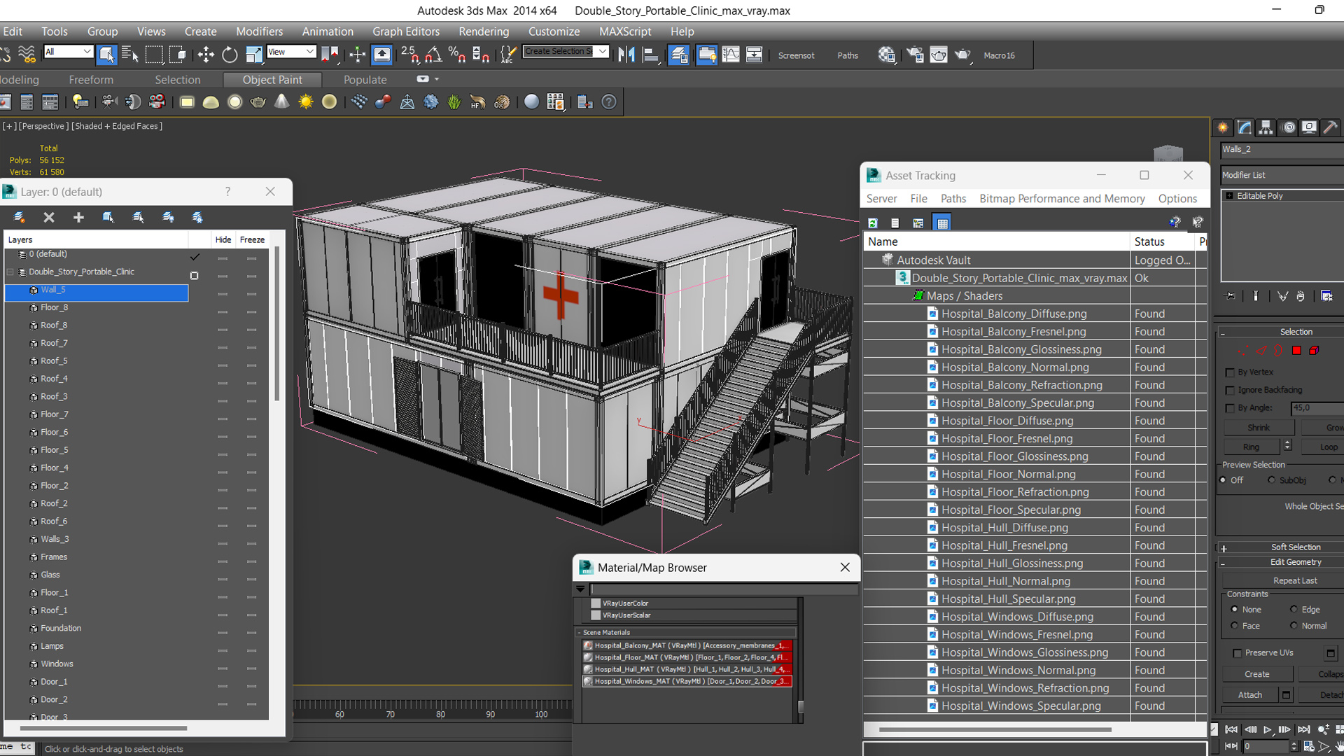 3D Double Story Portable Clinic model